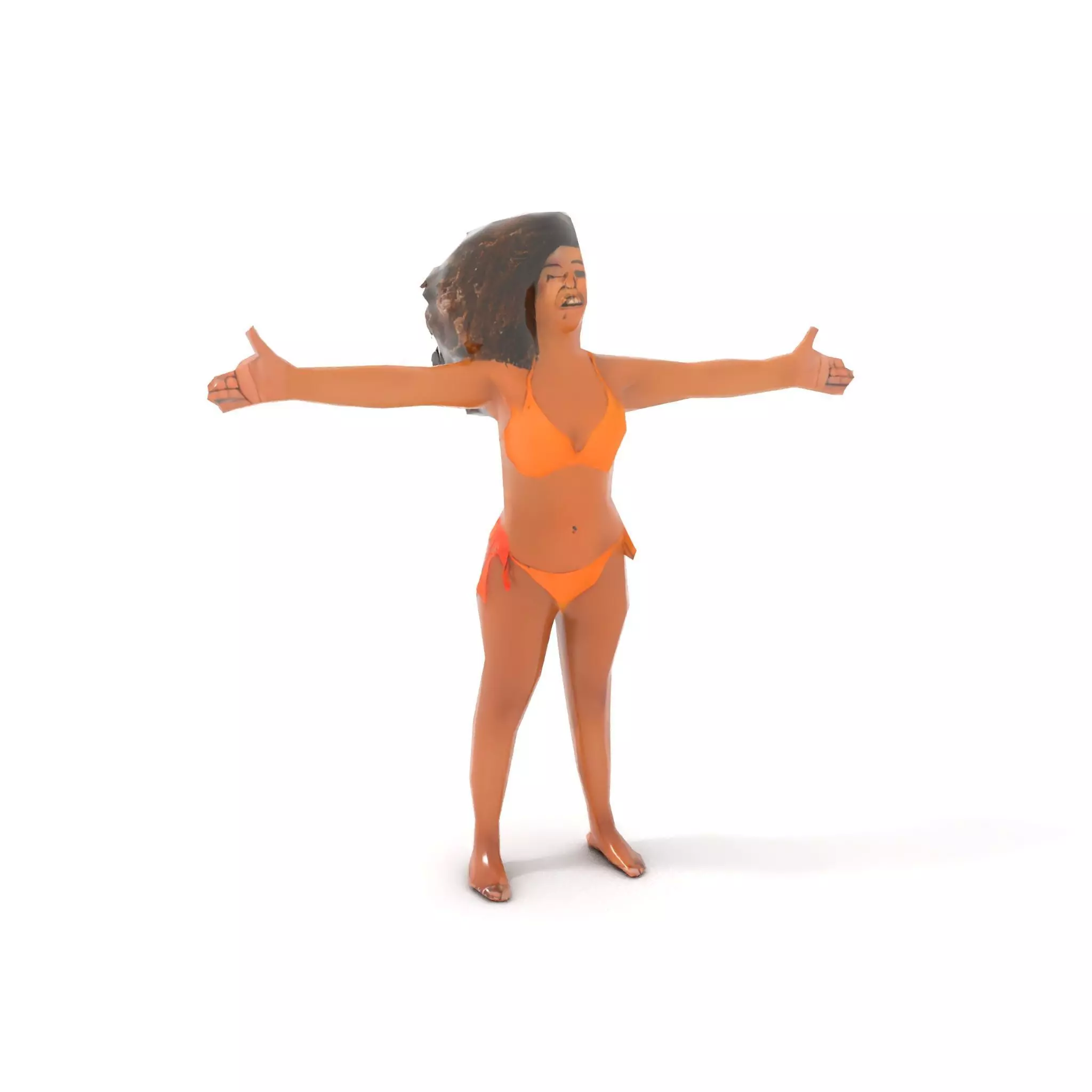 Vibrant Orange Bikini model pack Low-poly 3D model_22
