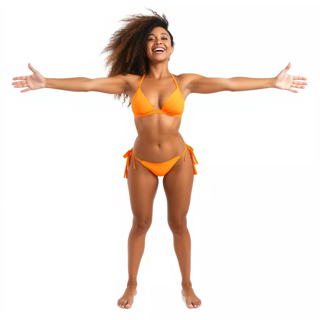 Vibrant Orange Bikini model pack Low-poly 3D model_2