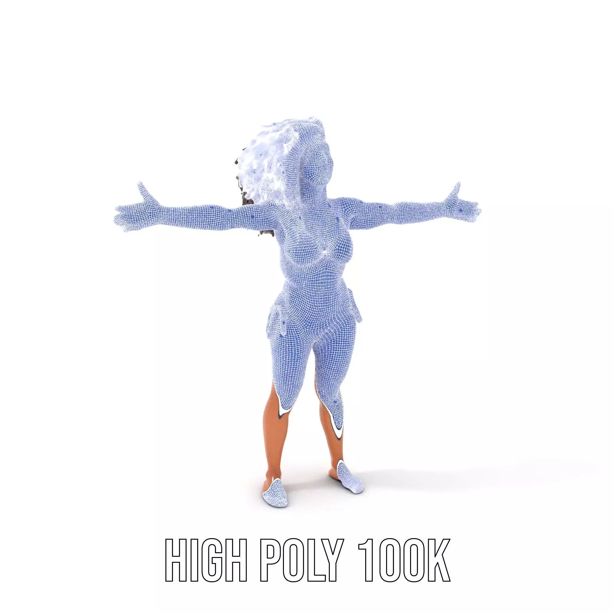 Vibrant Orange Bikini model pack Low-poly 3D model_4