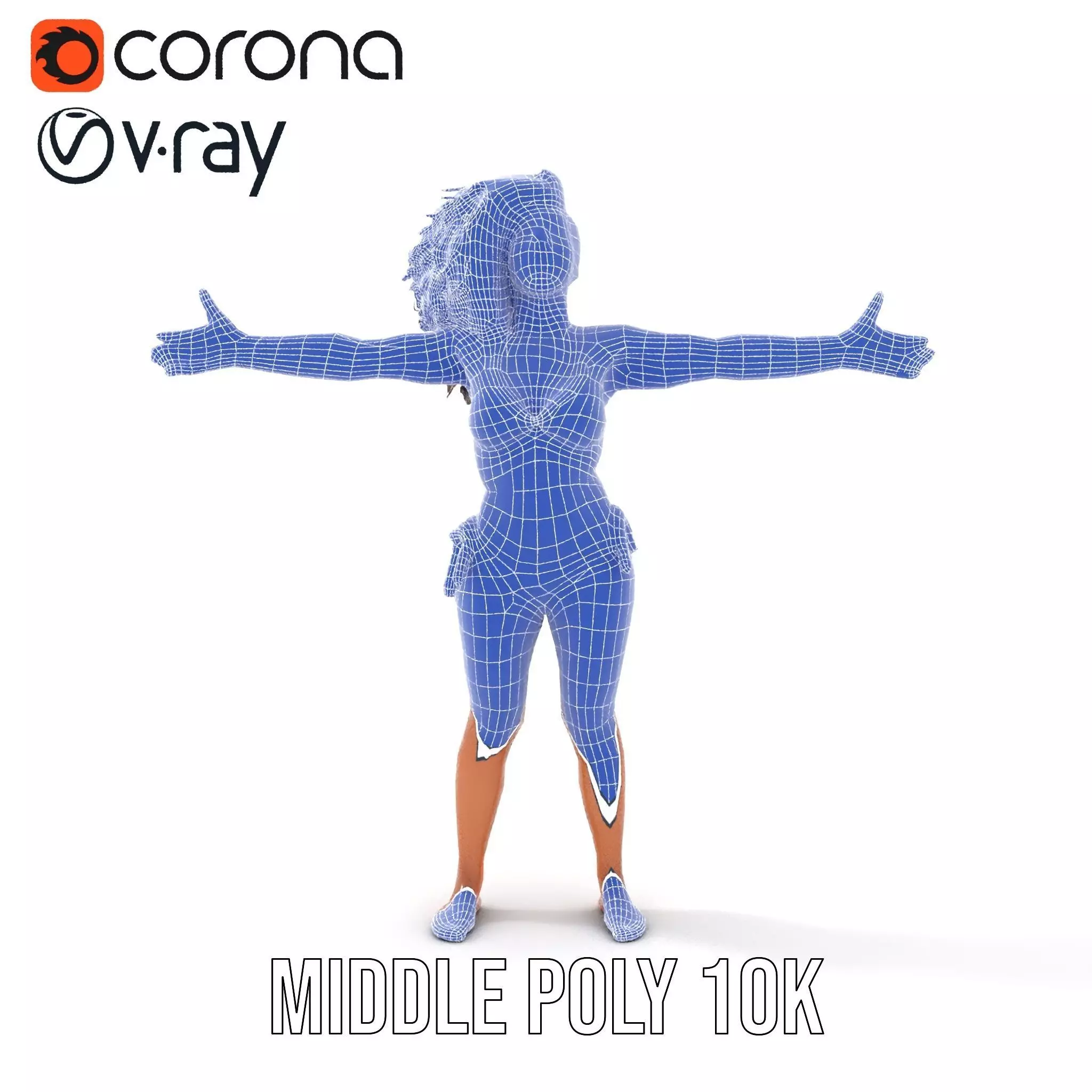 Vibrant Orange Bikini model pack Low-poly 3D model_30
