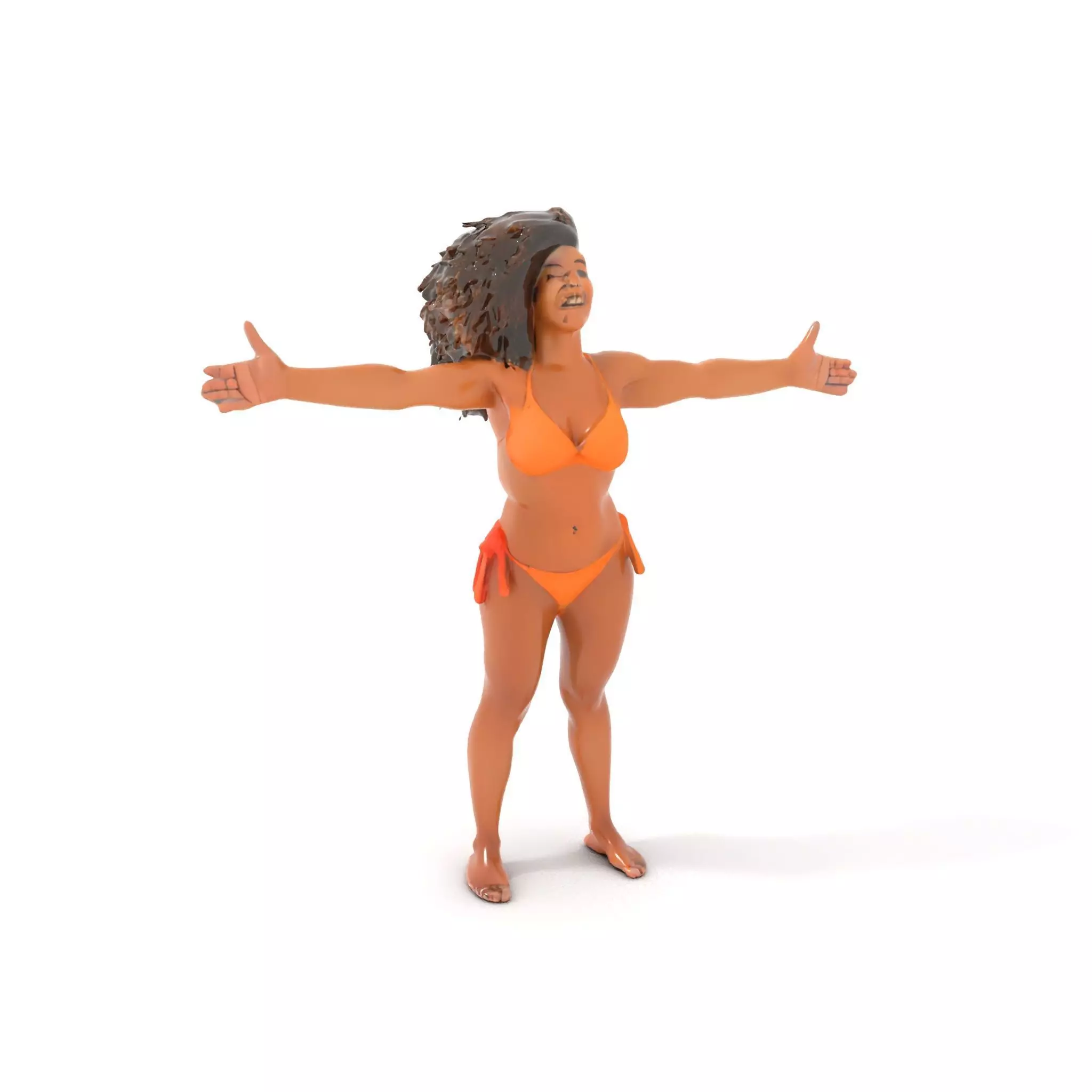 Vibrant Orange Bikini model pack Low-poly 3D model_0