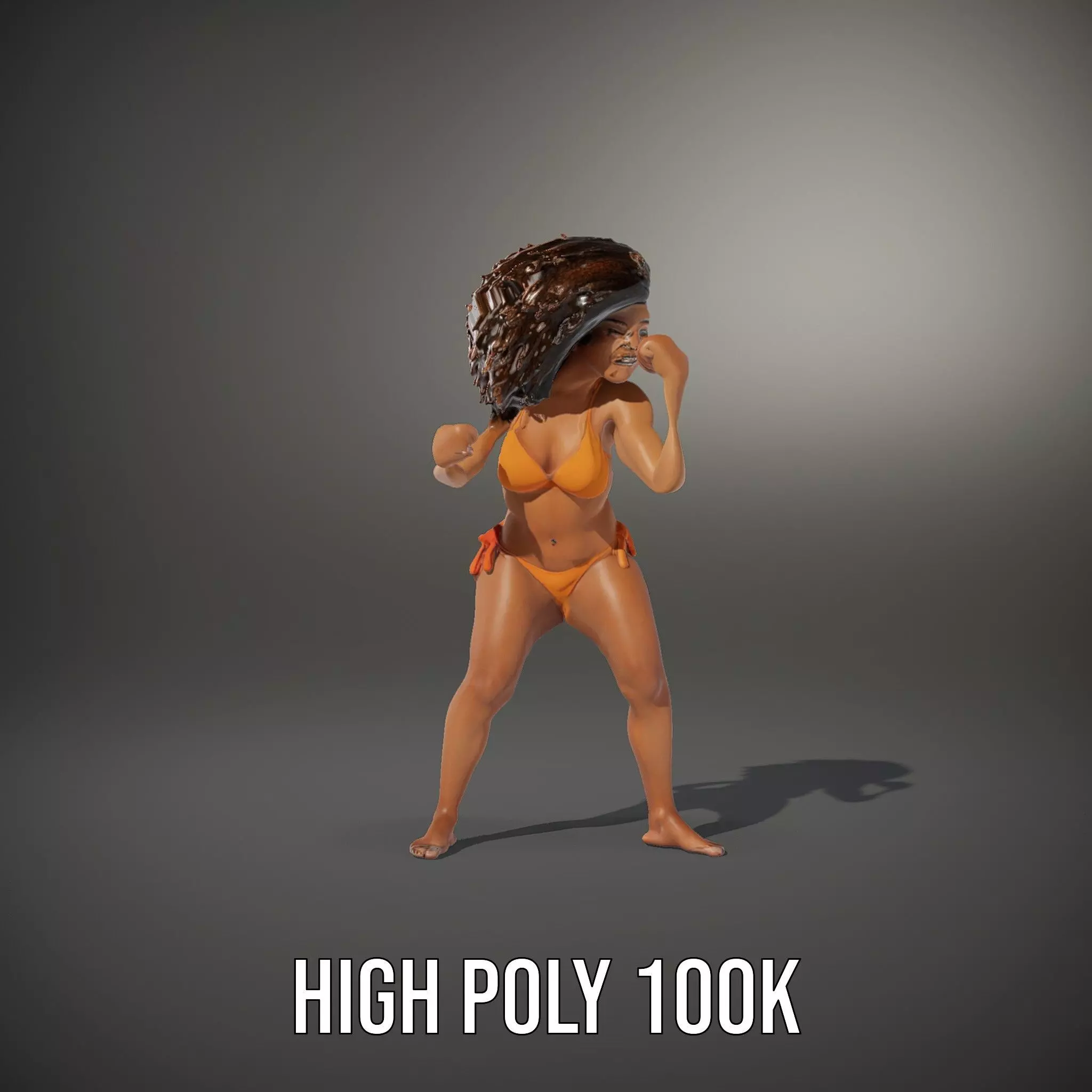 Vibrant Orange Bikini model pack Low-poly 3D model_8
