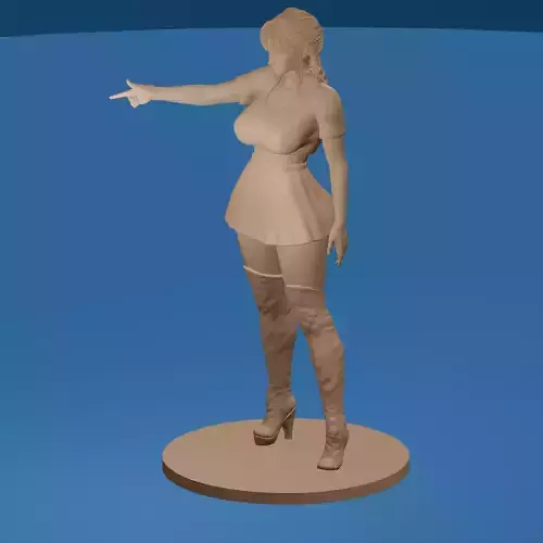 Curvy Woman Pointing