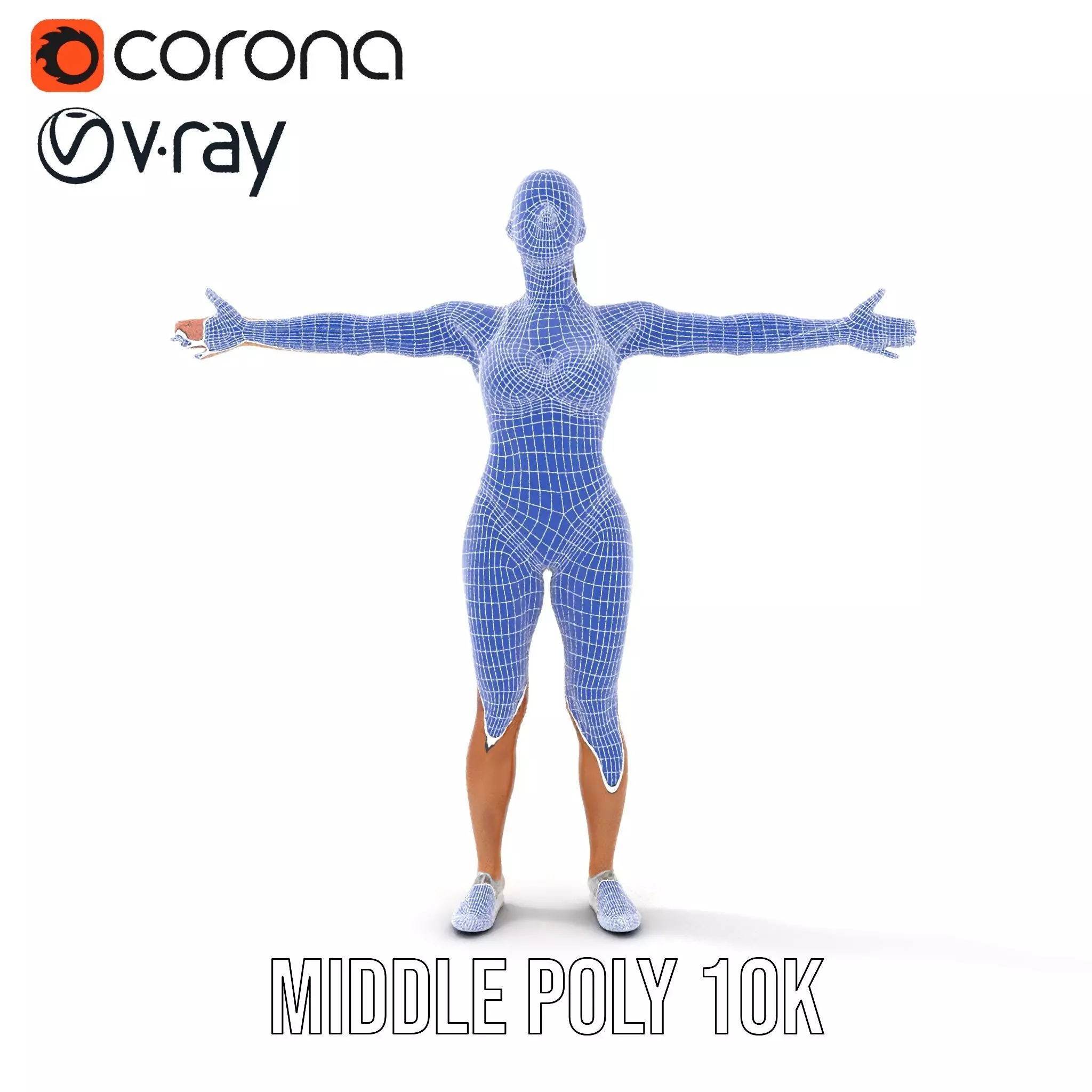 Silver Athletic Woman model pack Low-poly 3D model_27