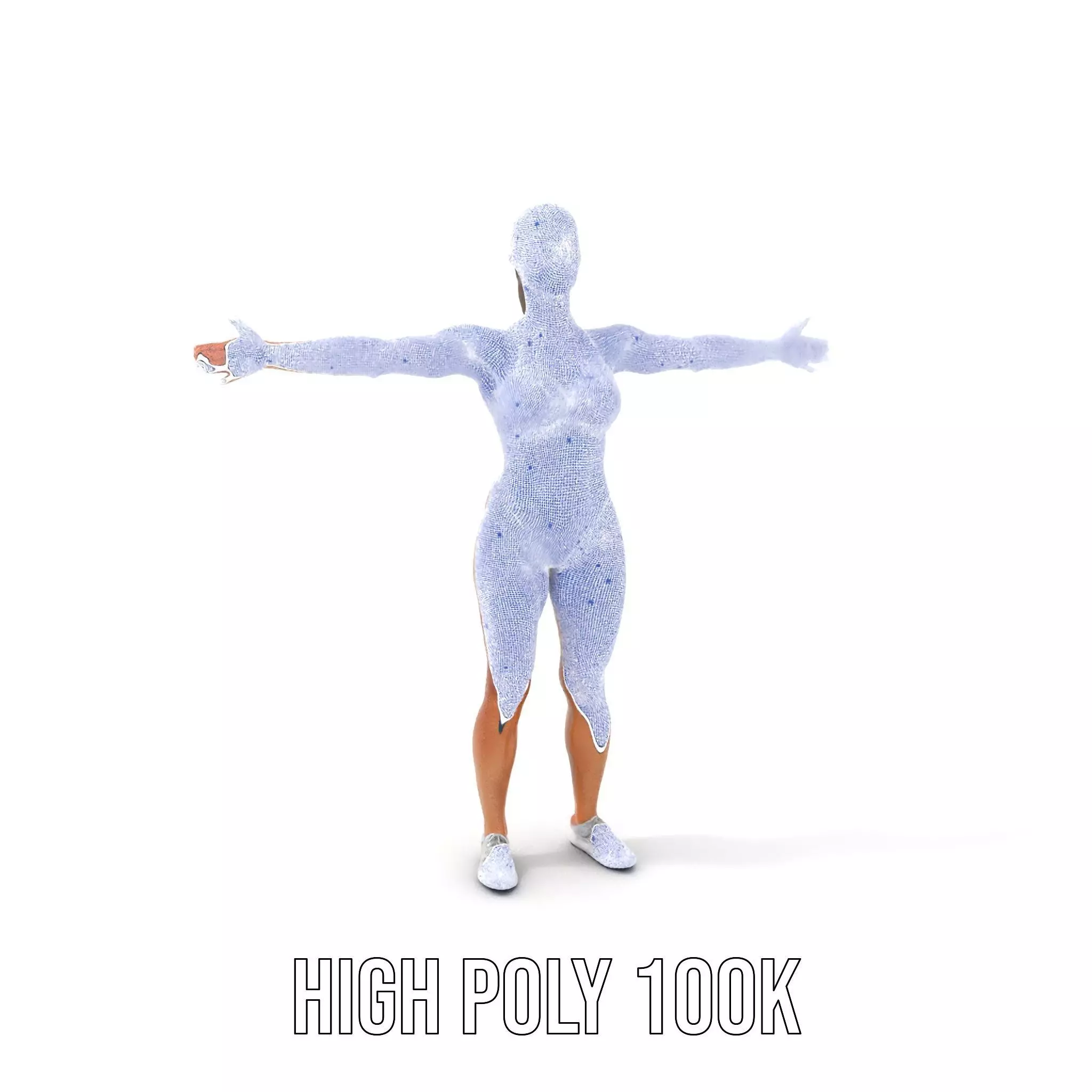 Silver Athletic Woman model pack Low-poly 3D model_4