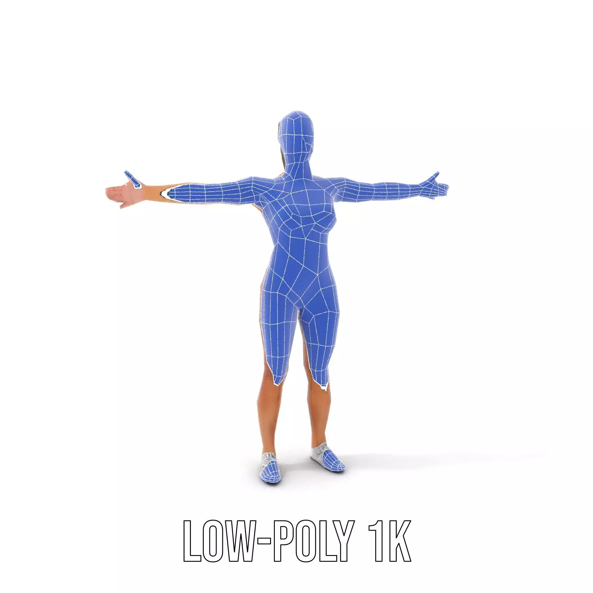 Silver Athletic Woman model pack Low-poly 3D model_19