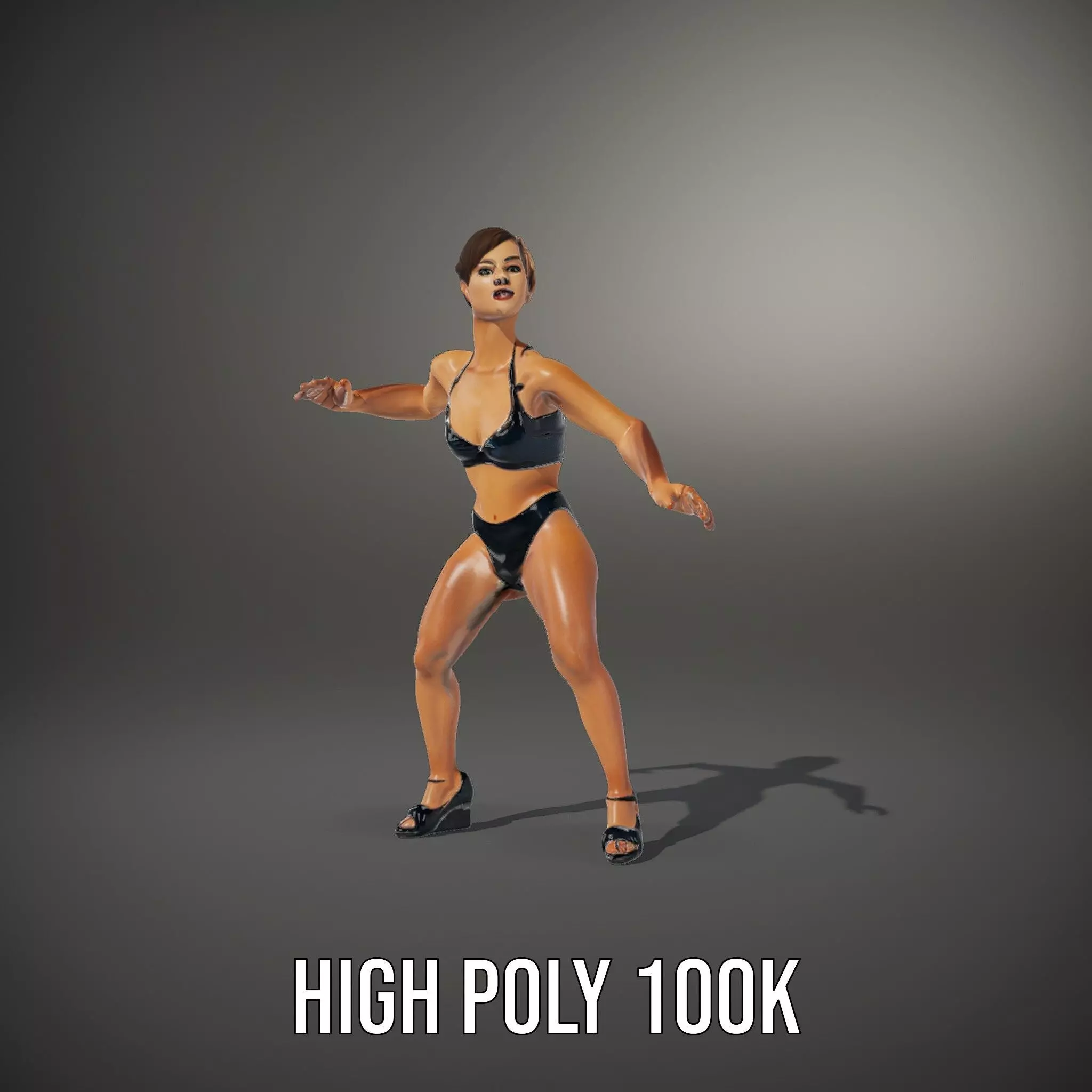 Black Athletic Model model pack Low-poly 3D model_8