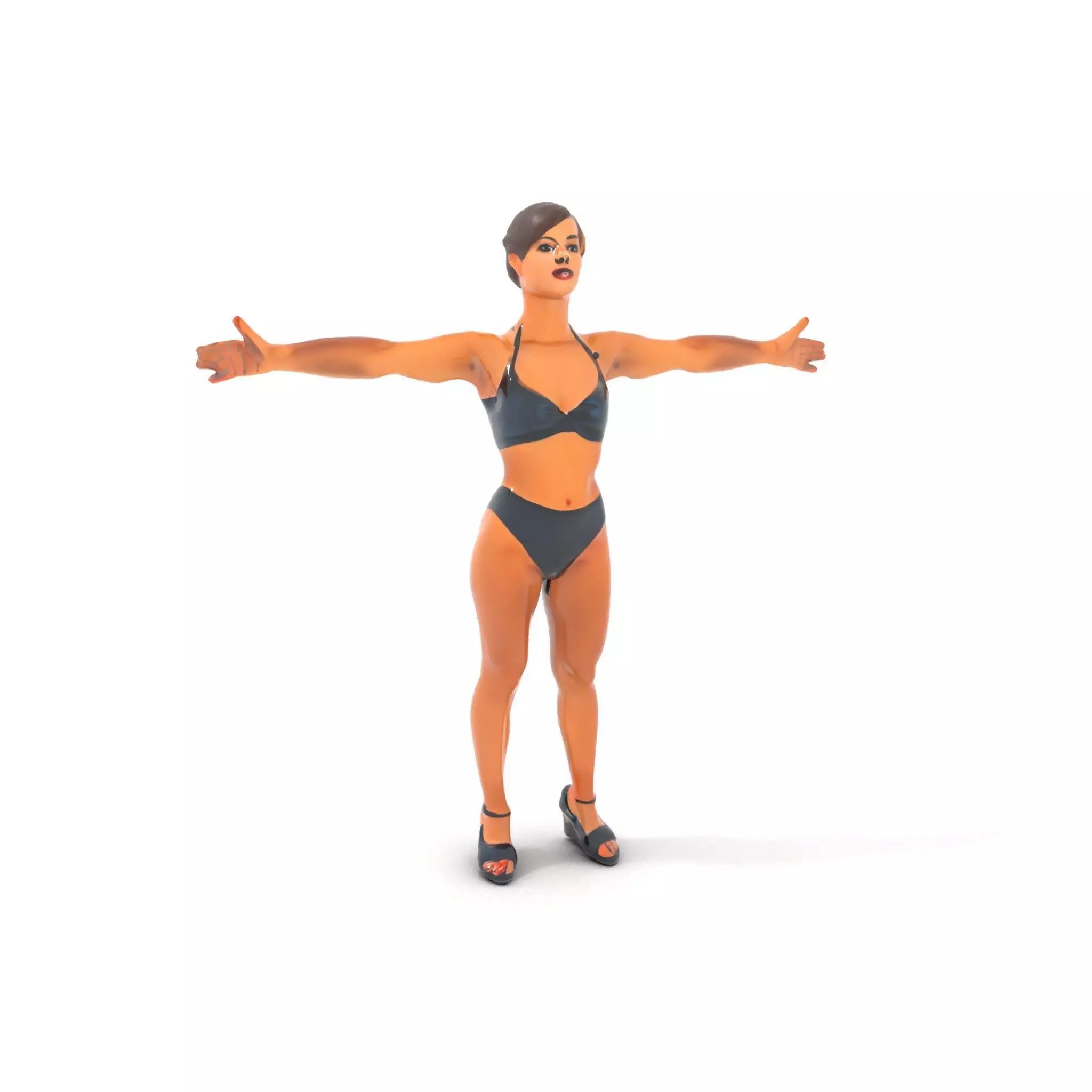 Black Athletic Model model pack Low-poly 3D model_0