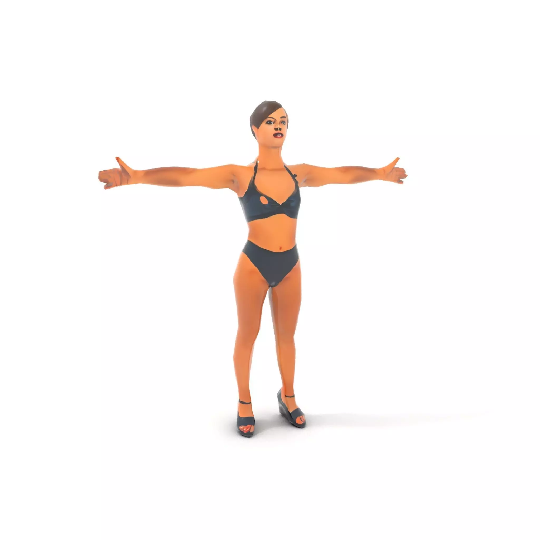 Black Athletic Model model pack Low-poly 3D model_9