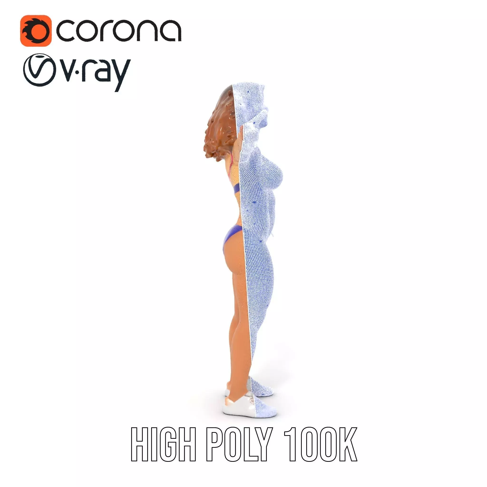 Rainbow Bikini model pack Low-poly 3D model_29