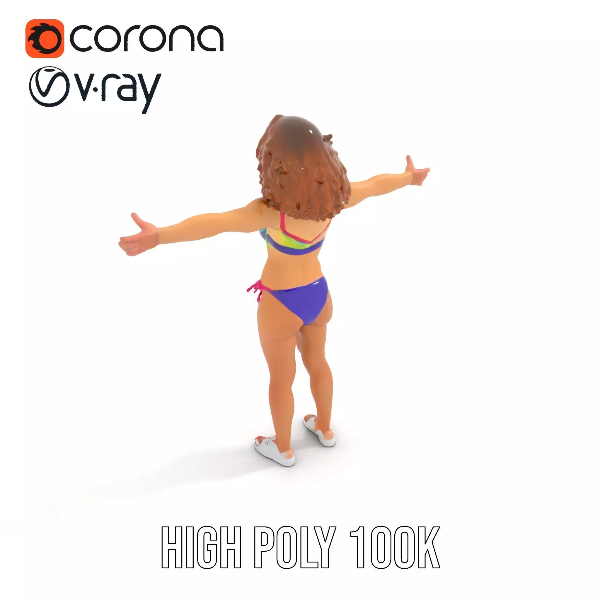 Rainbow Bikini model pack Low-poly 3D model_18