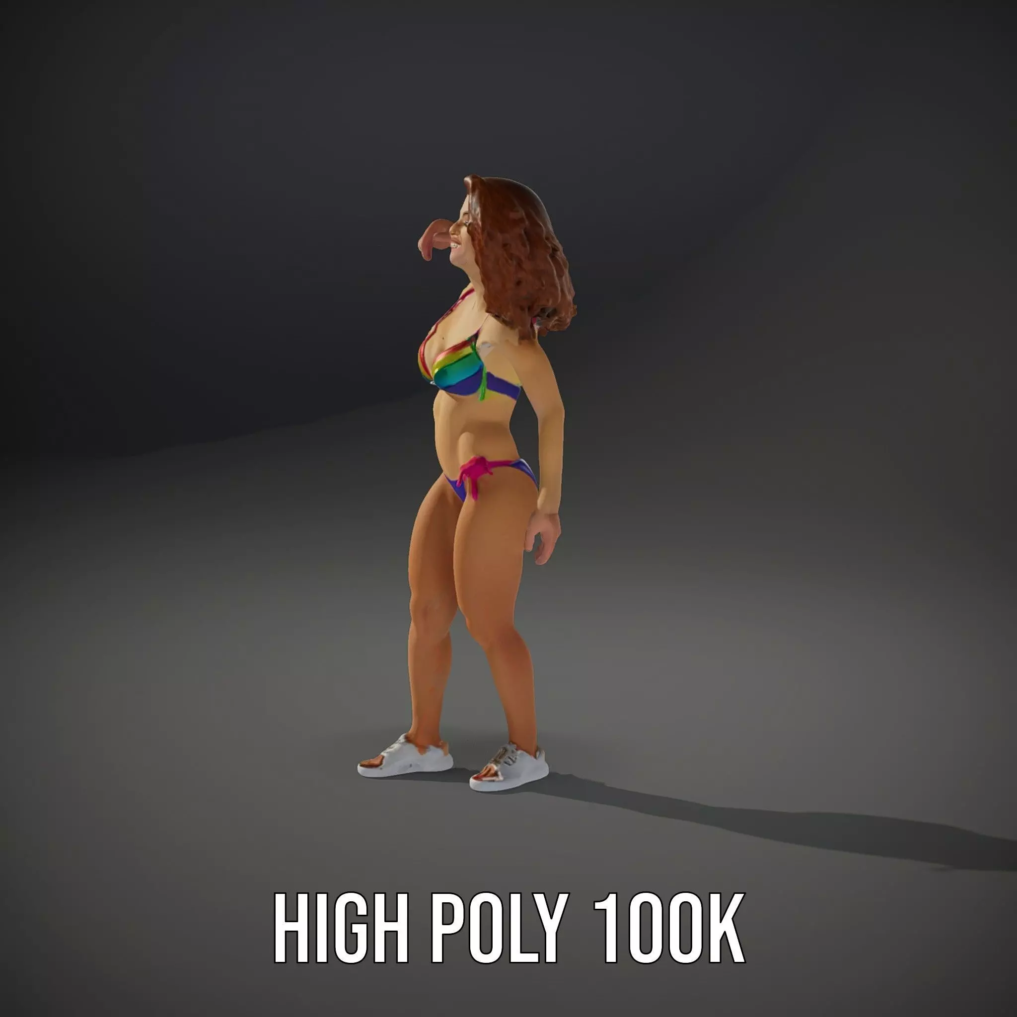 Rainbow Bikini model pack Low-poly 3D model_12