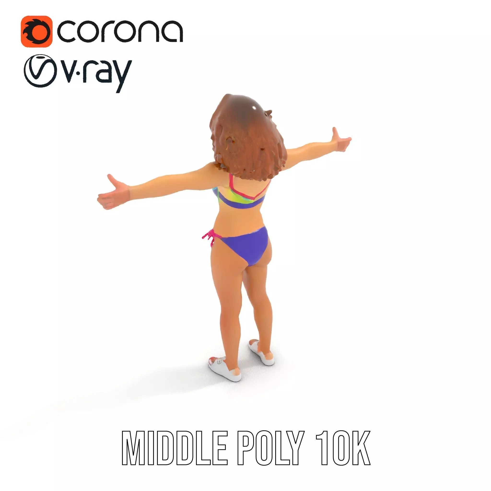Rainbow Bikini model pack Low-poly 3D model_13