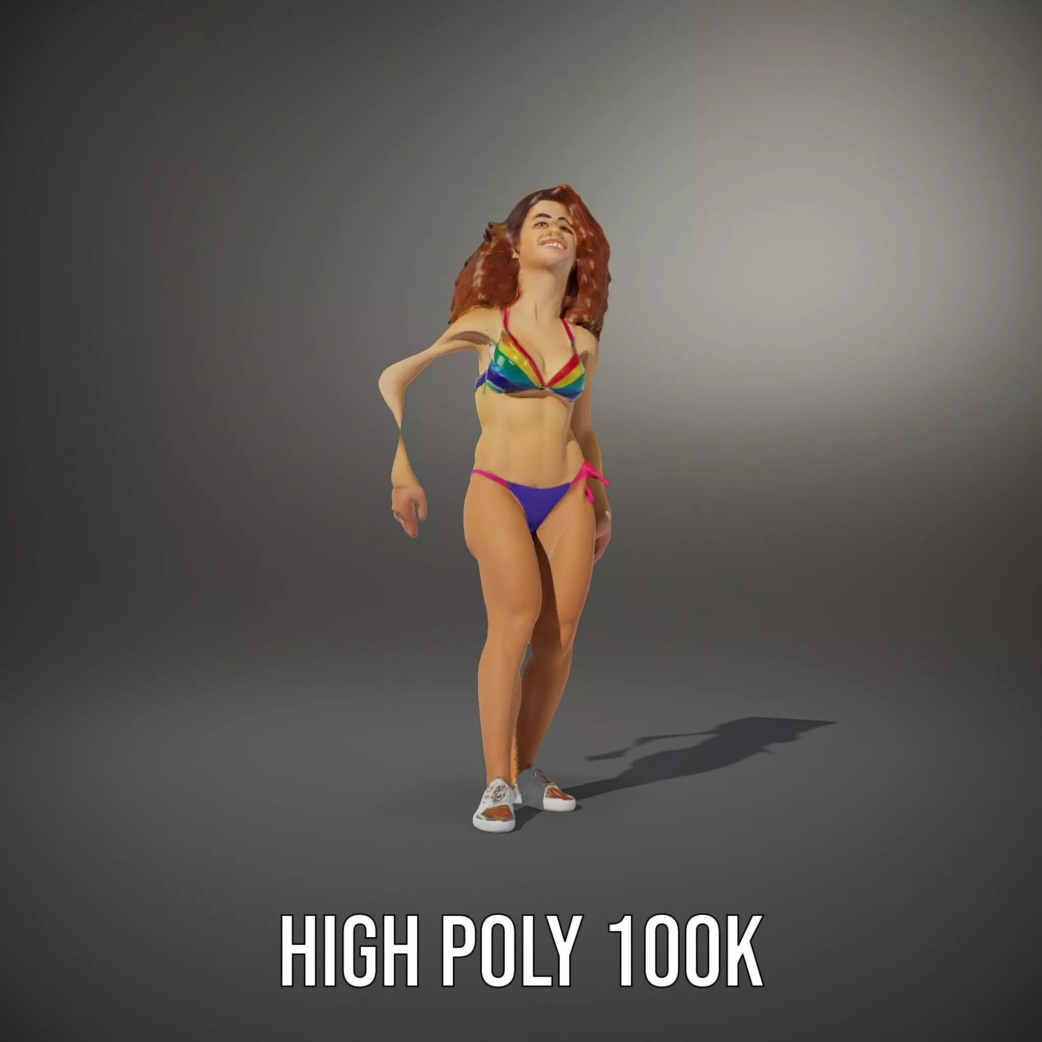 Rainbow Bikini model pack Low-poly 3D model_8