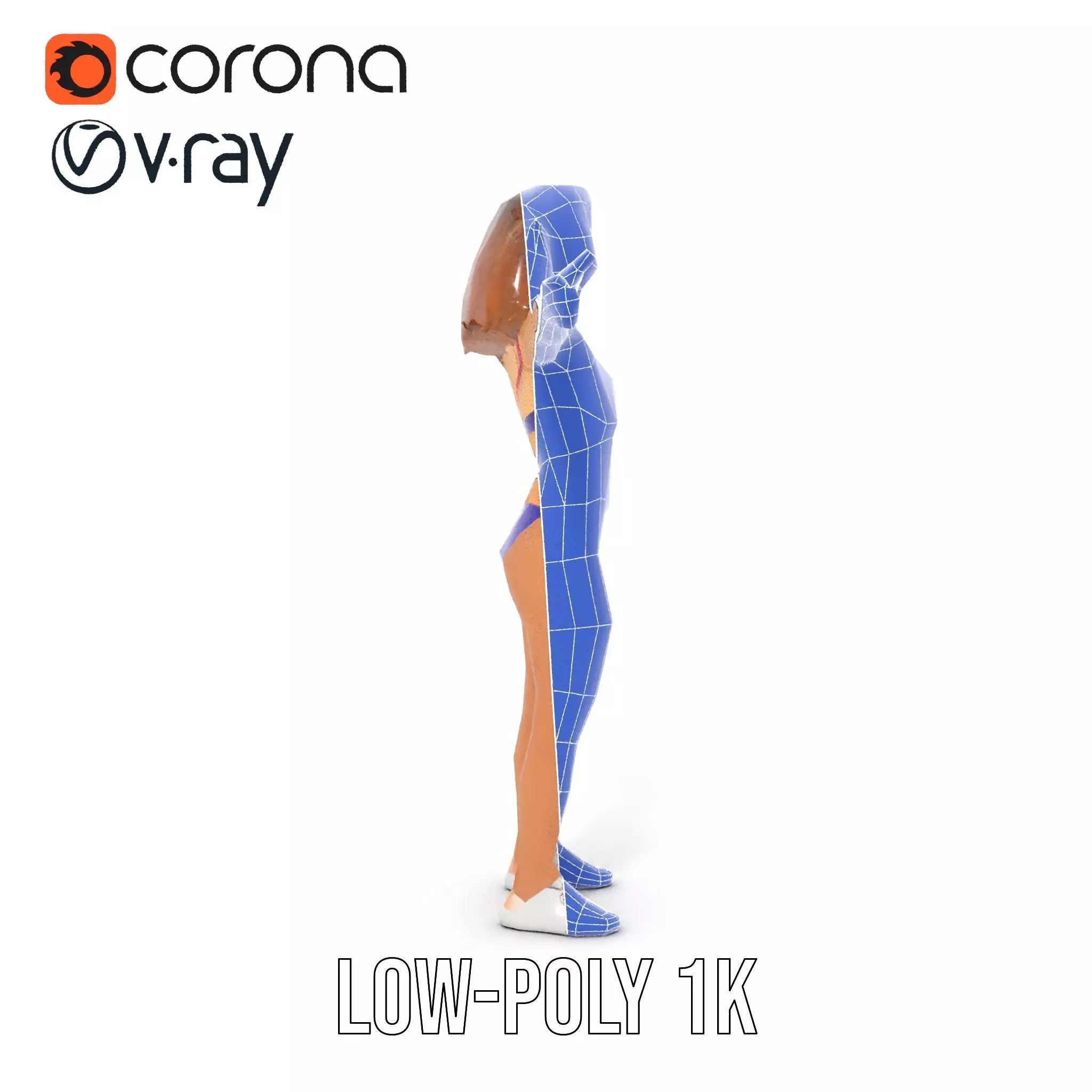 Rainbow Bikini model pack Low-poly 3D model_28
