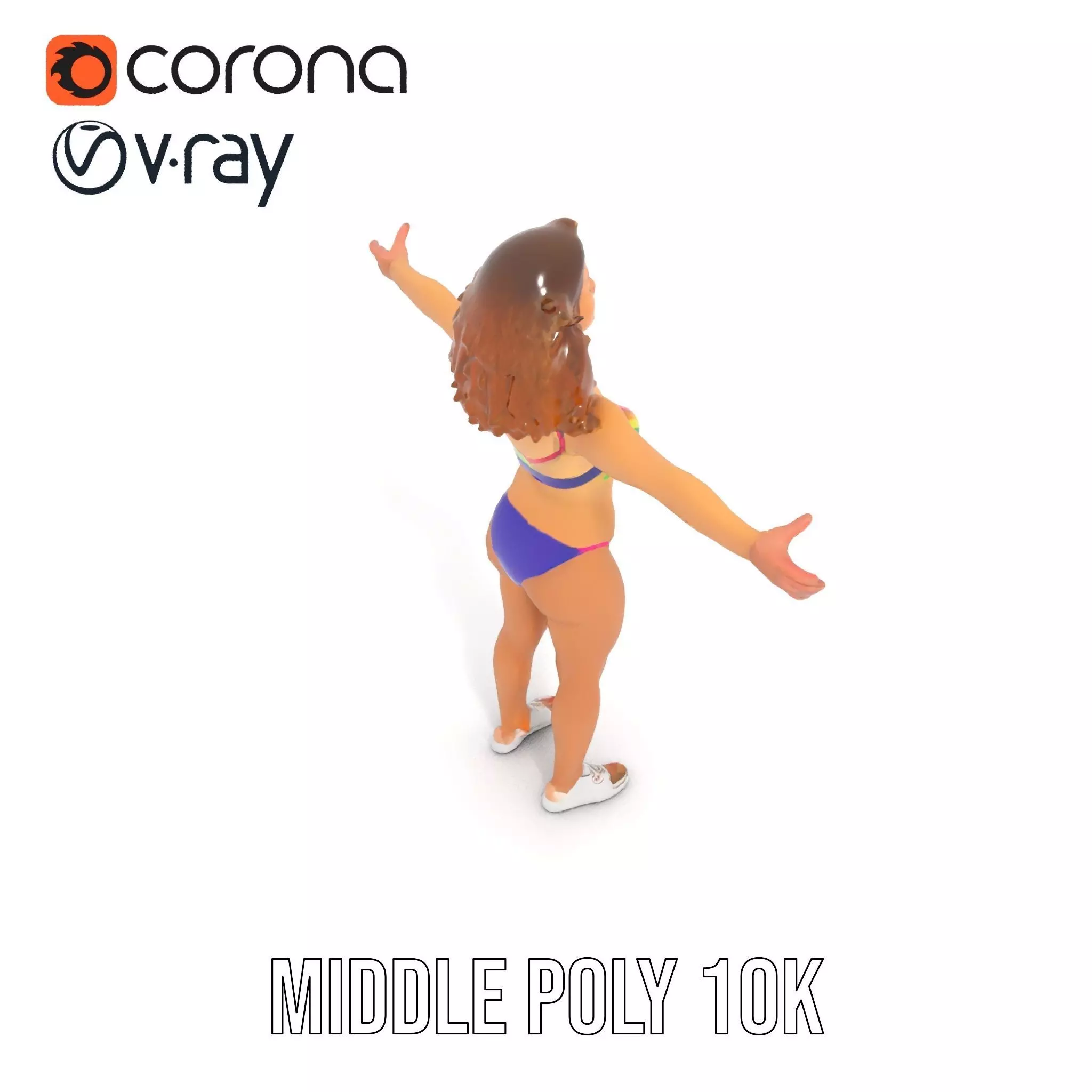 Rainbow Bikini model pack Low-poly 3D model_10