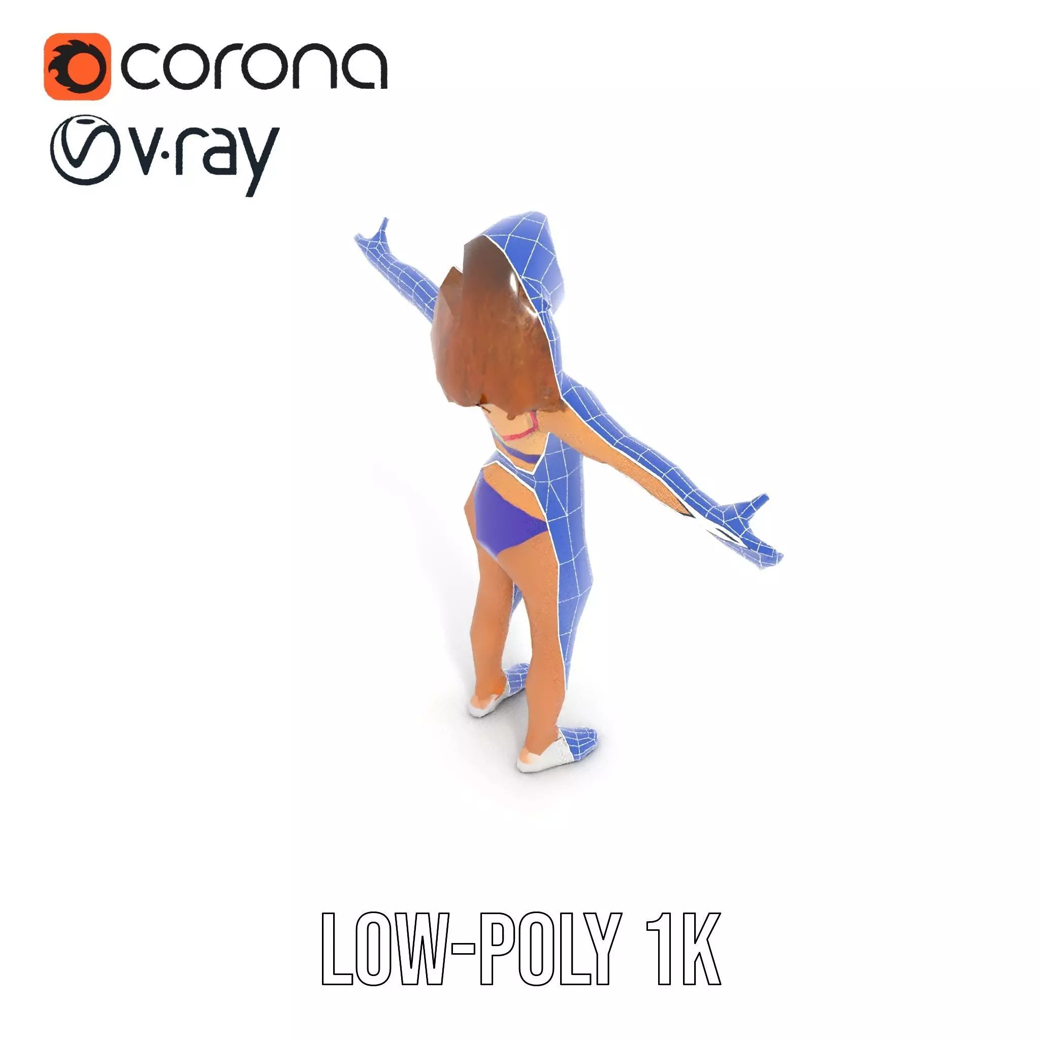 Rainbow Bikini model pack Low-poly 3D model_31