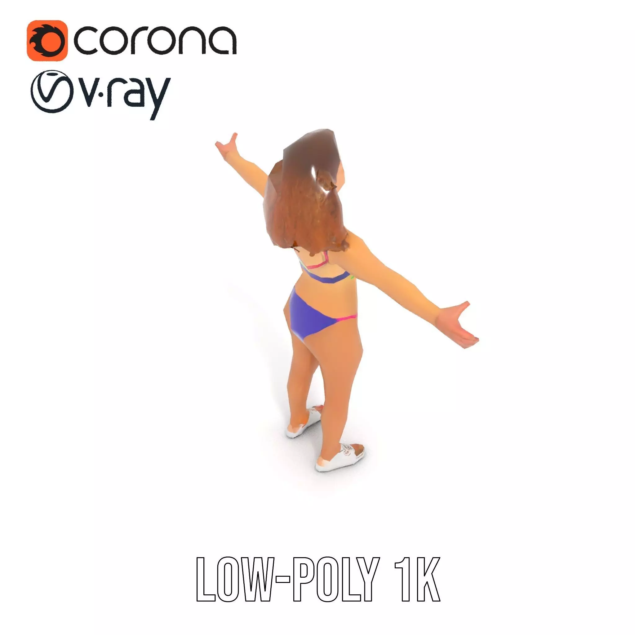 Rainbow Bikini model pack Low-poly 3D model_17