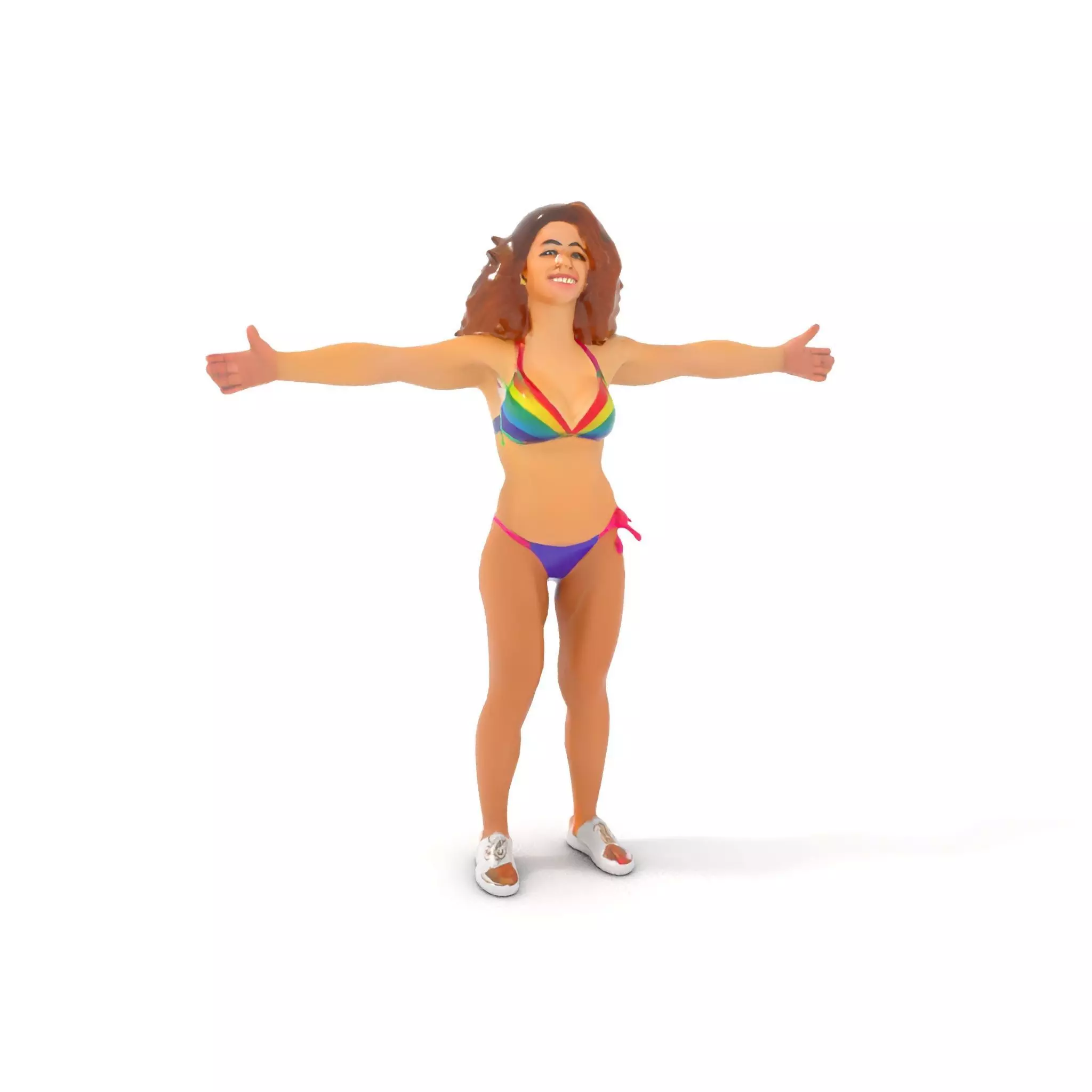 Rainbow Bikini model pack Low-poly 3D model_6