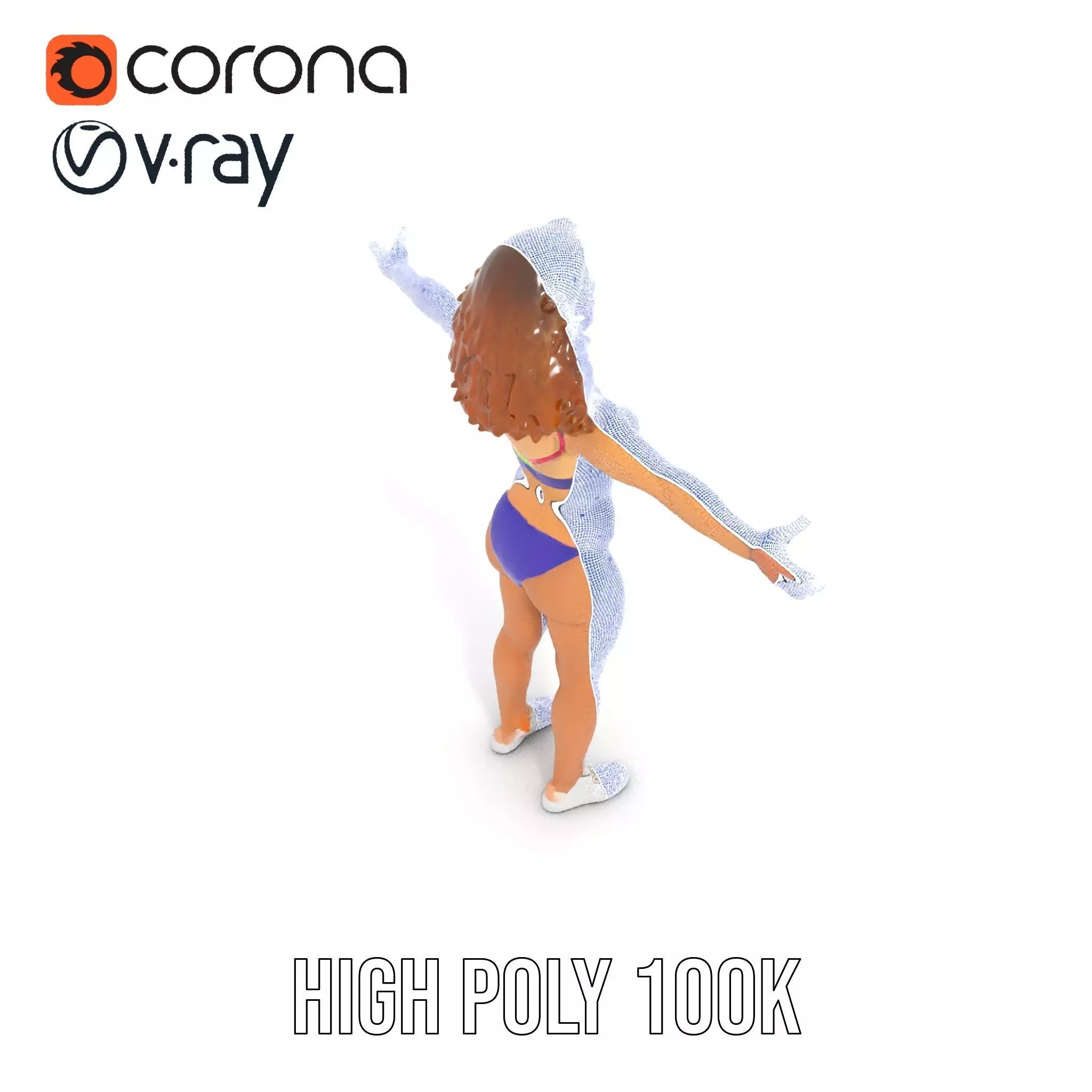 Rainbow Bikini model pack Low-poly 3D model_32