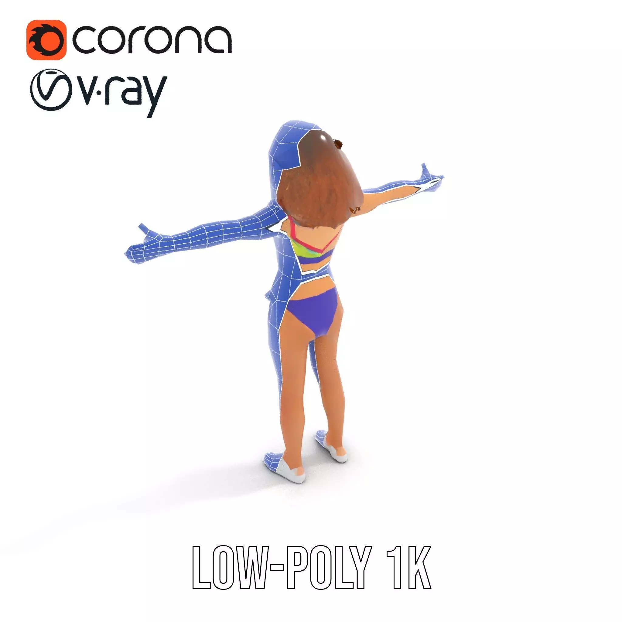 Rainbow Bikini model pack Low-poly 3D model_25