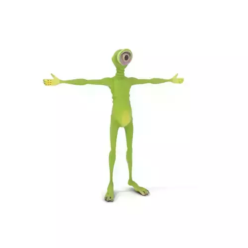 Green Cyclopean Alien model pack Low-poly 3D model