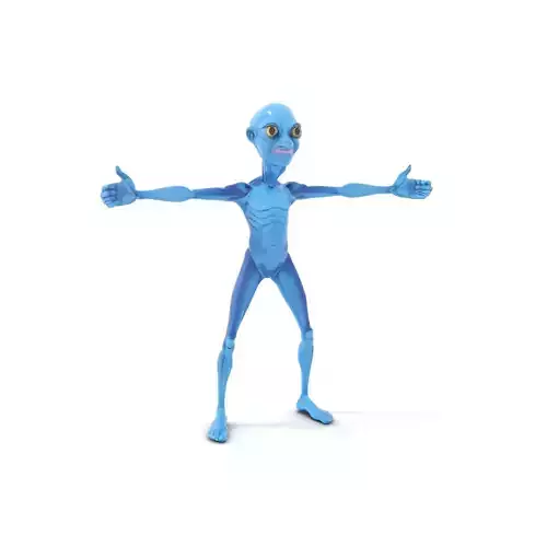 Blue Alien Character model pack Low-poly 3D model