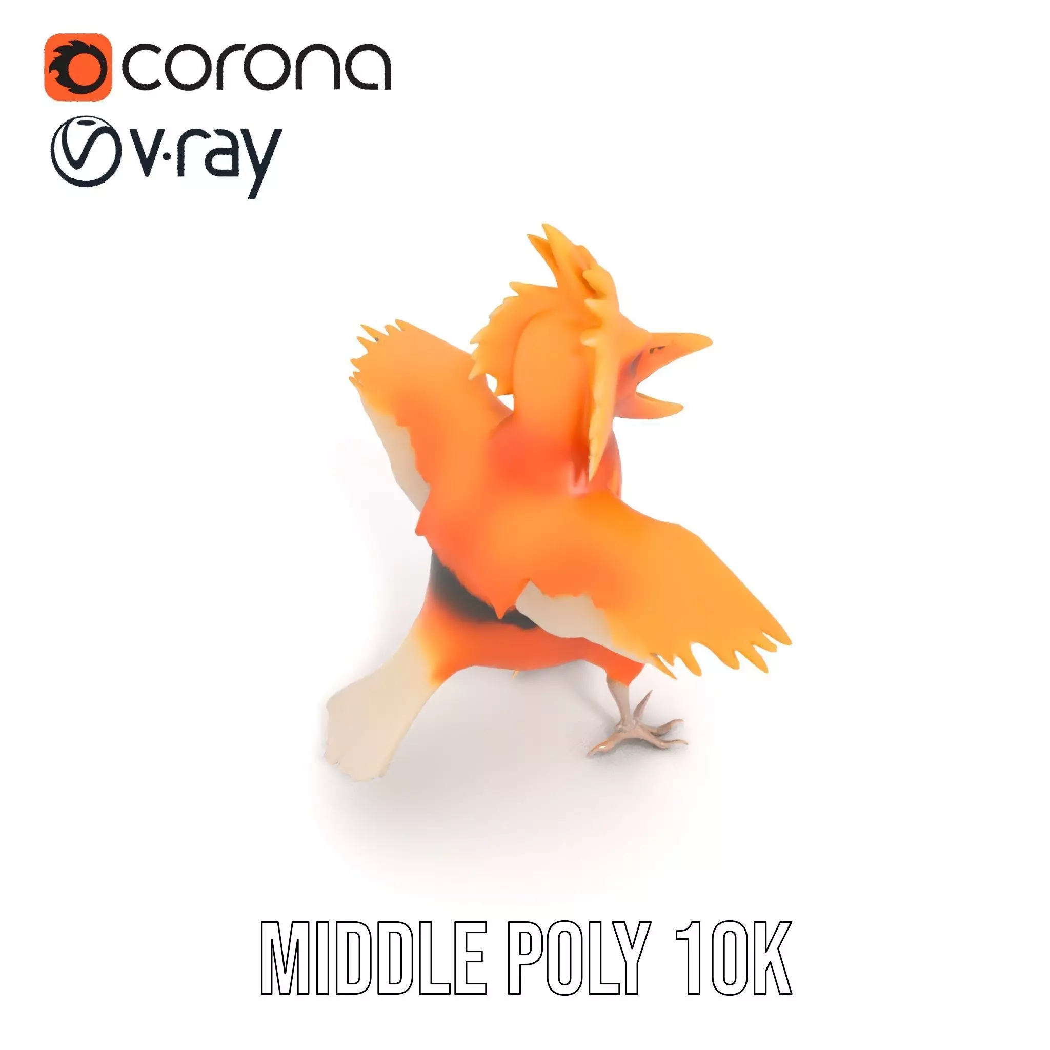 Vibrant Feathered Creature model pack Low-poly 3D model_15