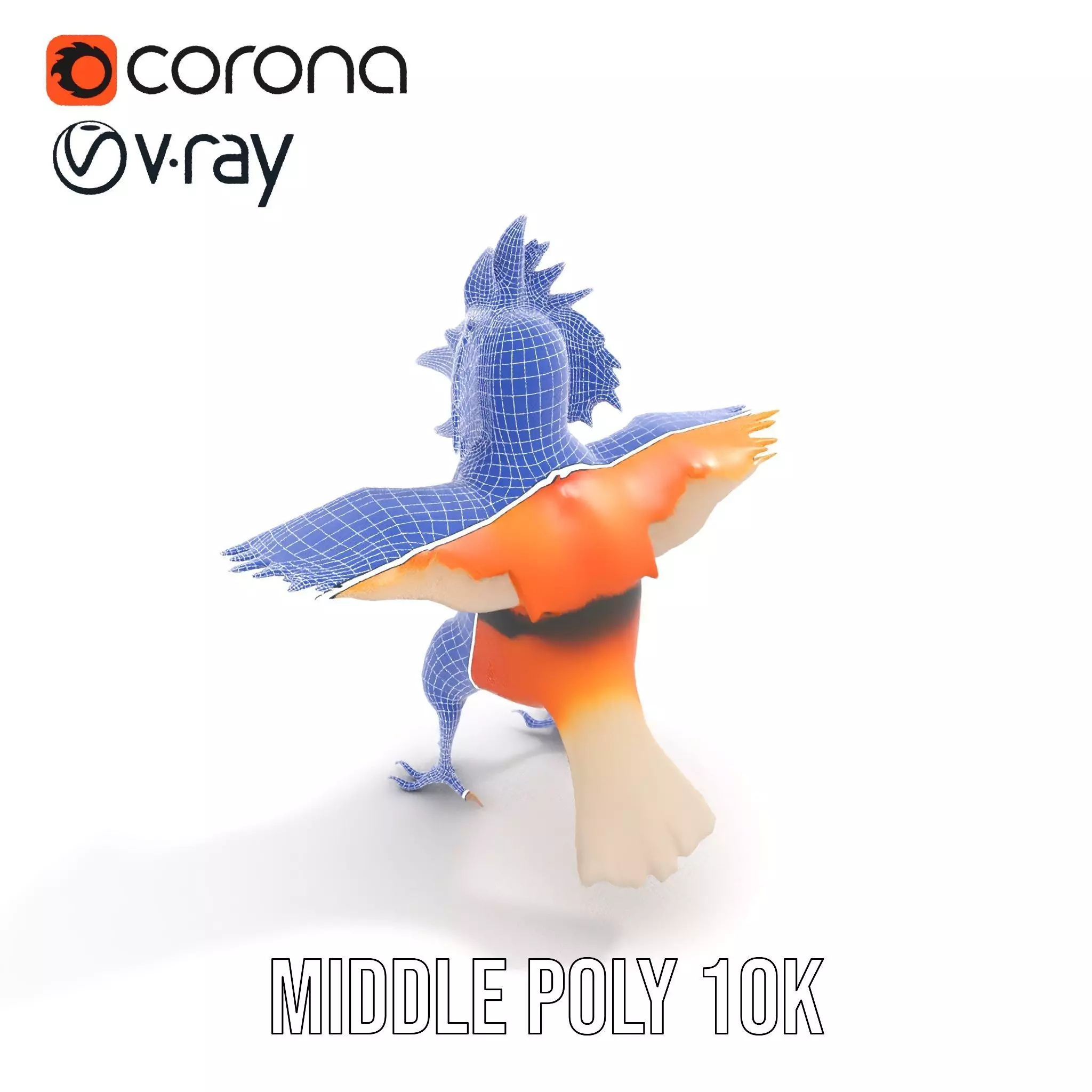 Vibrant Feathered Creature model pack Low-poly 3D model_13
