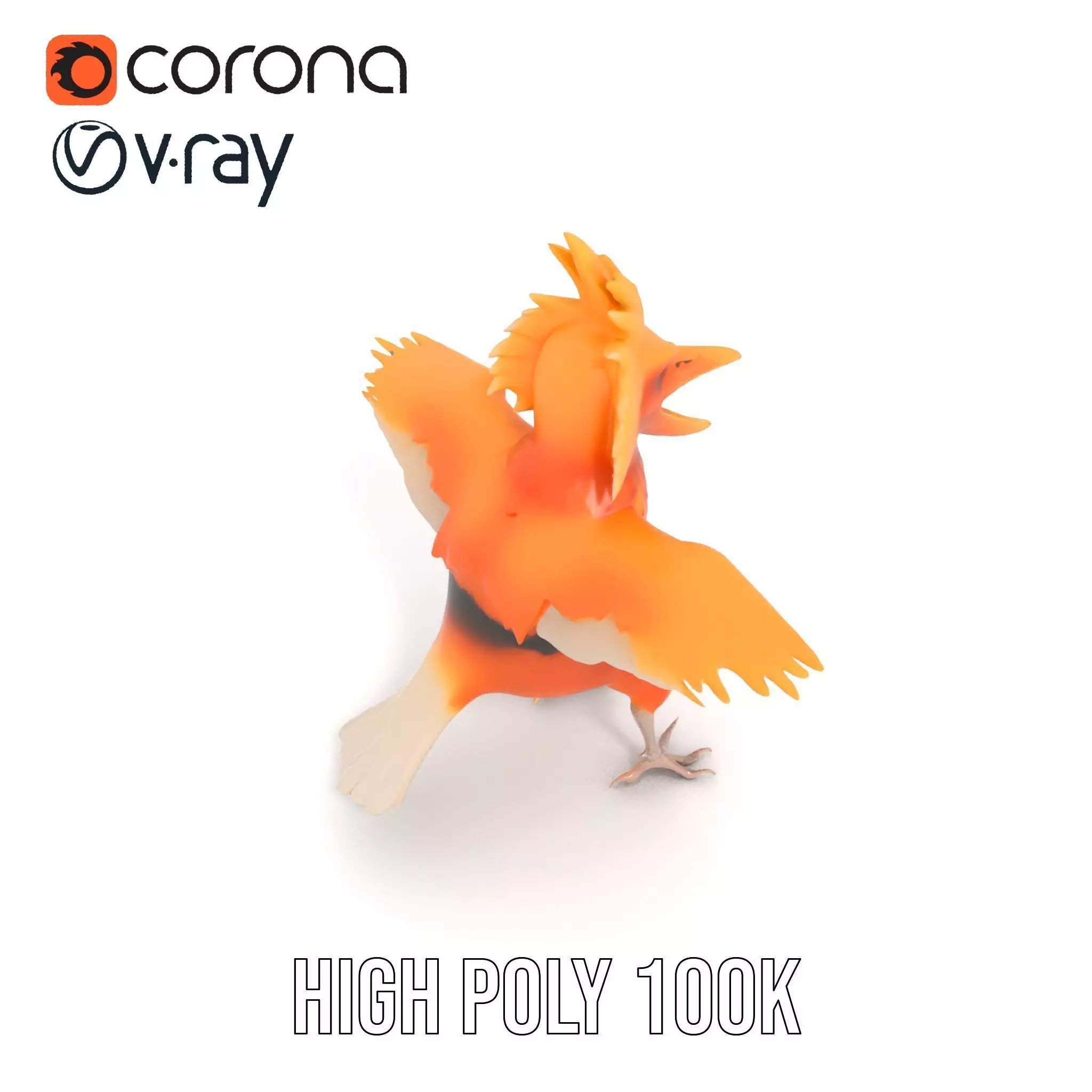 Vibrant Feathered Creature model pack Low-poly 3D model_28