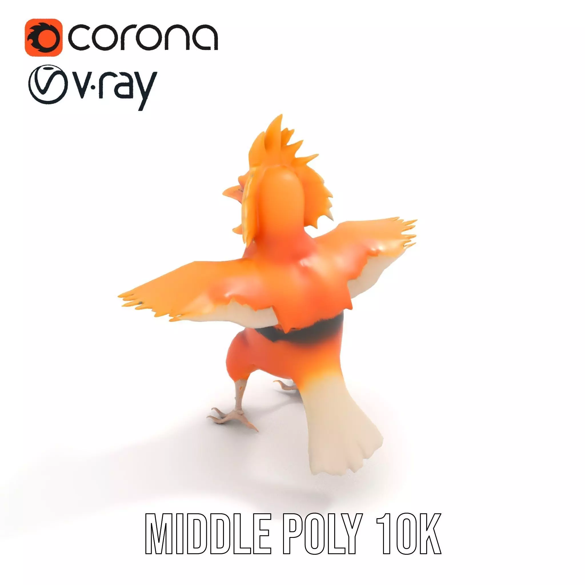 Vibrant Feathered Creature model pack Low-poly 3D model_5