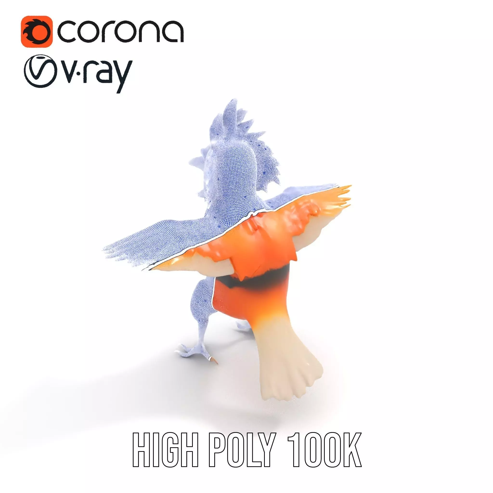 Vibrant Feathered Creature model pack Low-poly 3D model_31