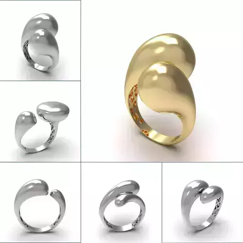 Chunky stone-free rings with light weight 3D print model