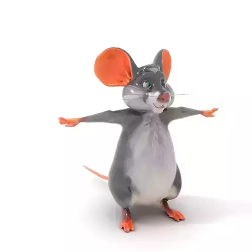 Animated Grey Mouse model pack Low-poly 3D model