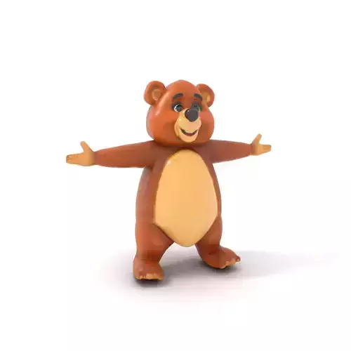 Friendly Bear Character model pack Low-poly 3D model