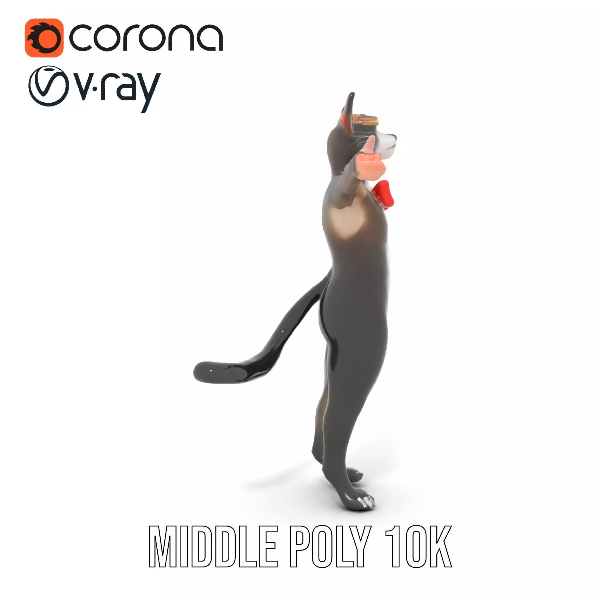 Elegant Cat Character model pack Low-poly 3D model_13