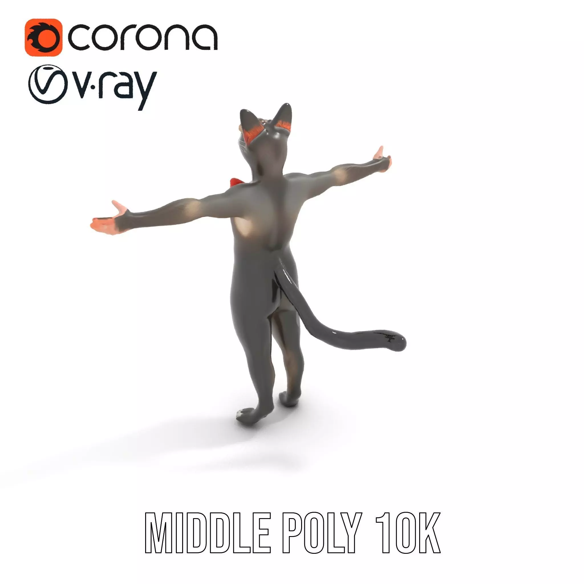 Elegant Cat Character model pack Low-poly 3D model_5