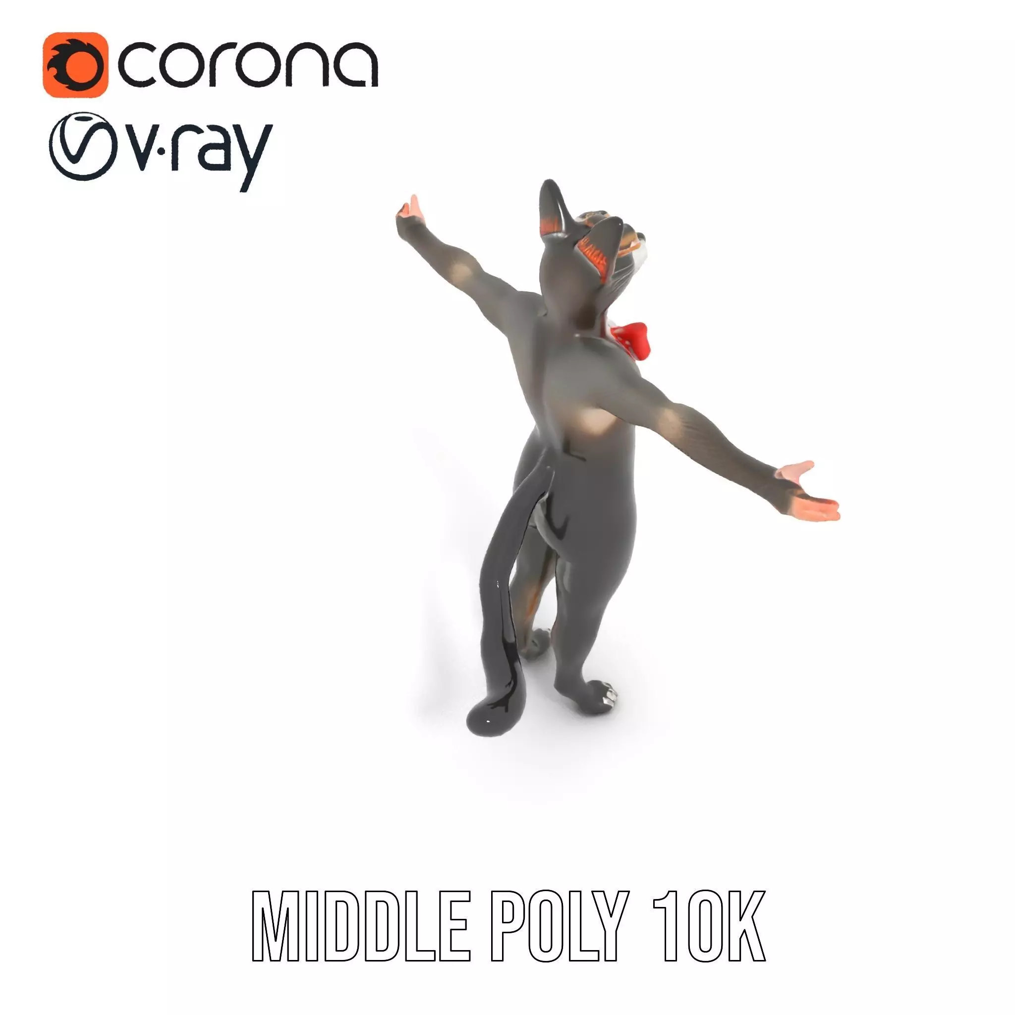 Elegant Cat Character model pack Low-poly 3D model_11