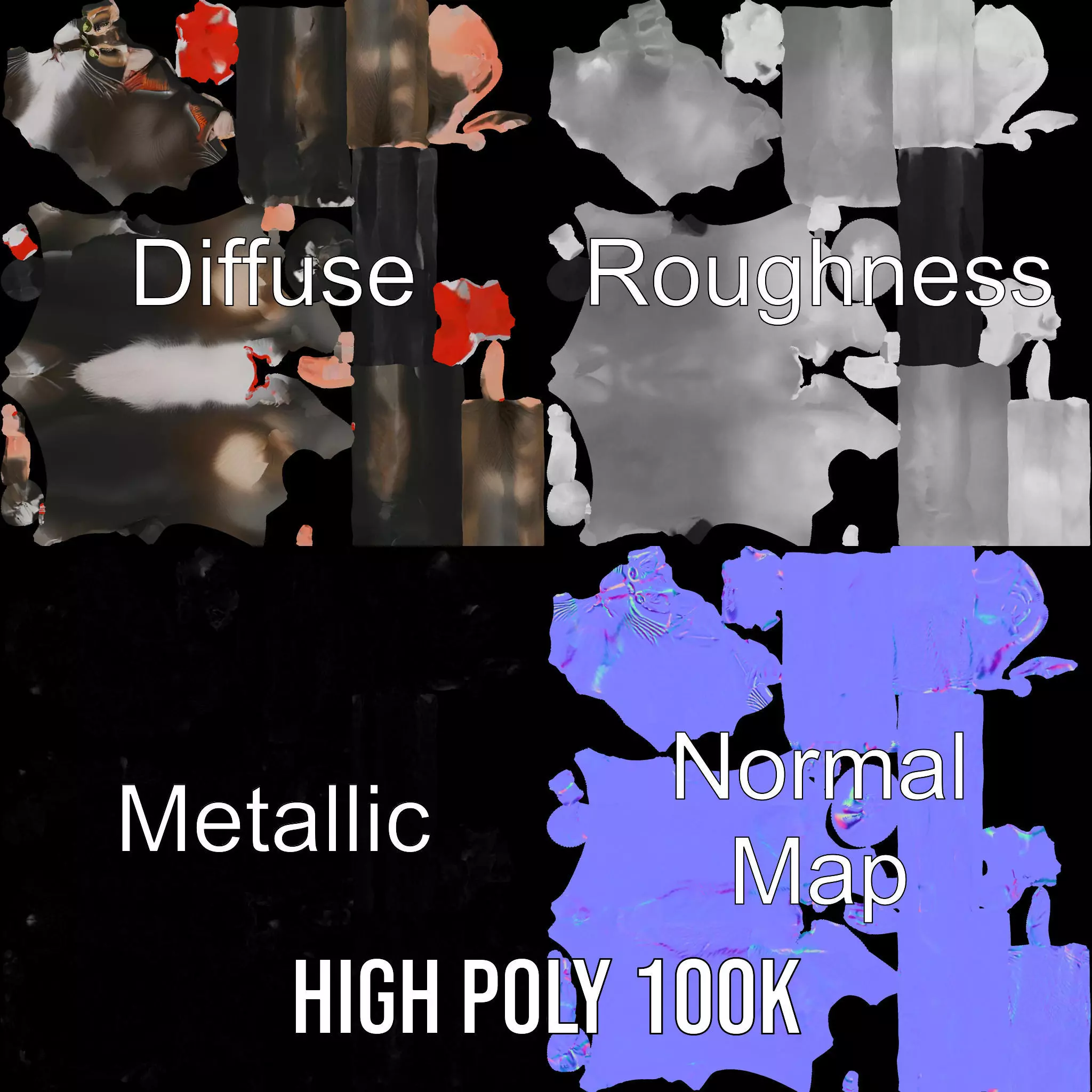 Elegant Cat Character model pack Low-poly 3D model_3