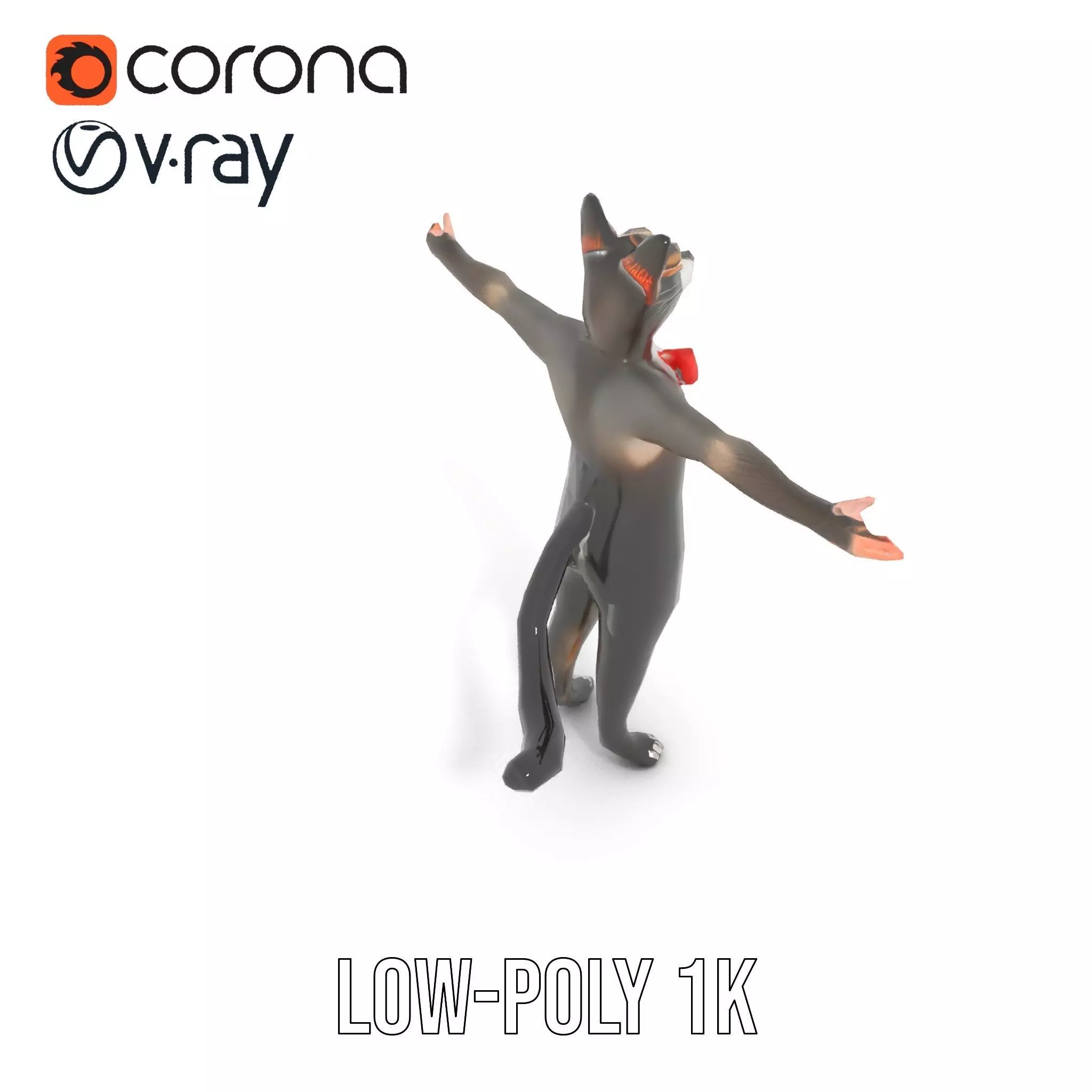 Elegant Cat Character model pack Low-poly 3D model_14