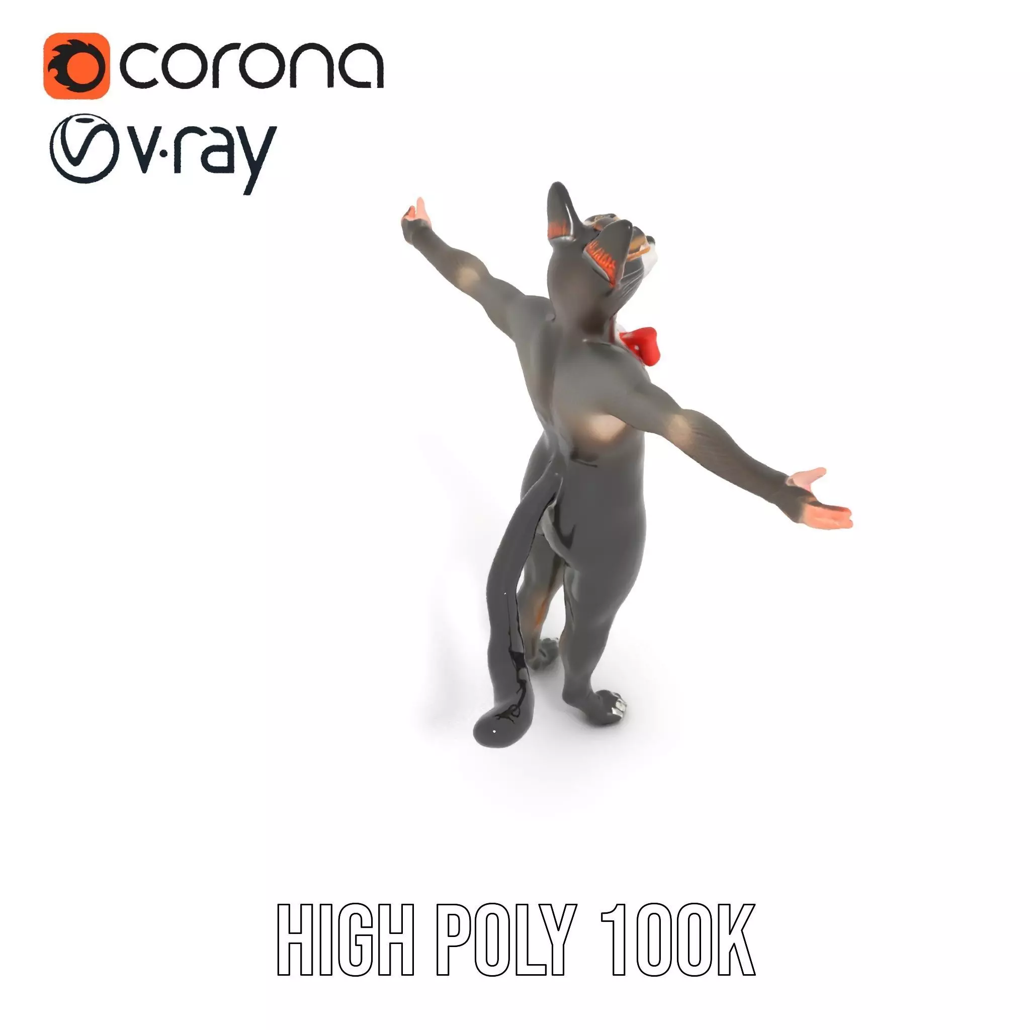 Elegant Cat Character model pack Low-poly 3D model_25