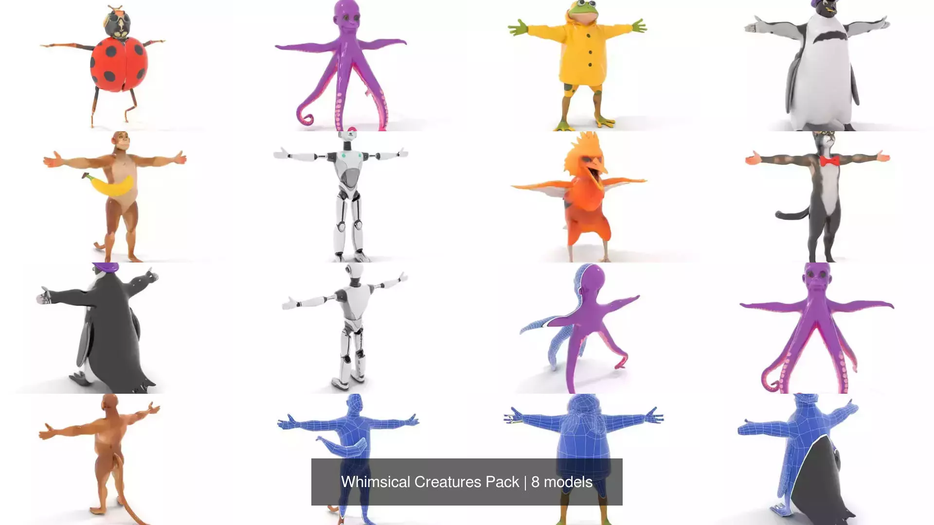 Whimsical Creatures Pack 3D Model Collection_15