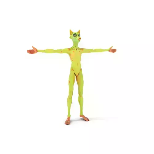 Green Alien Humanoid model pack Low-poly 3D model