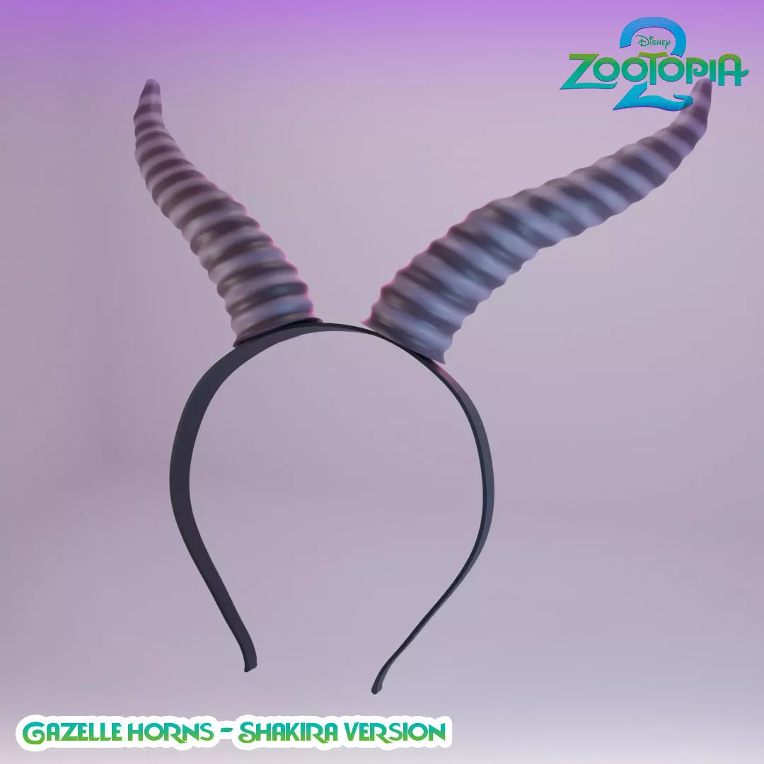 Gazzelle Horn Headband - Shakira - Zootopia - Halloween Costume 3D print model_7
