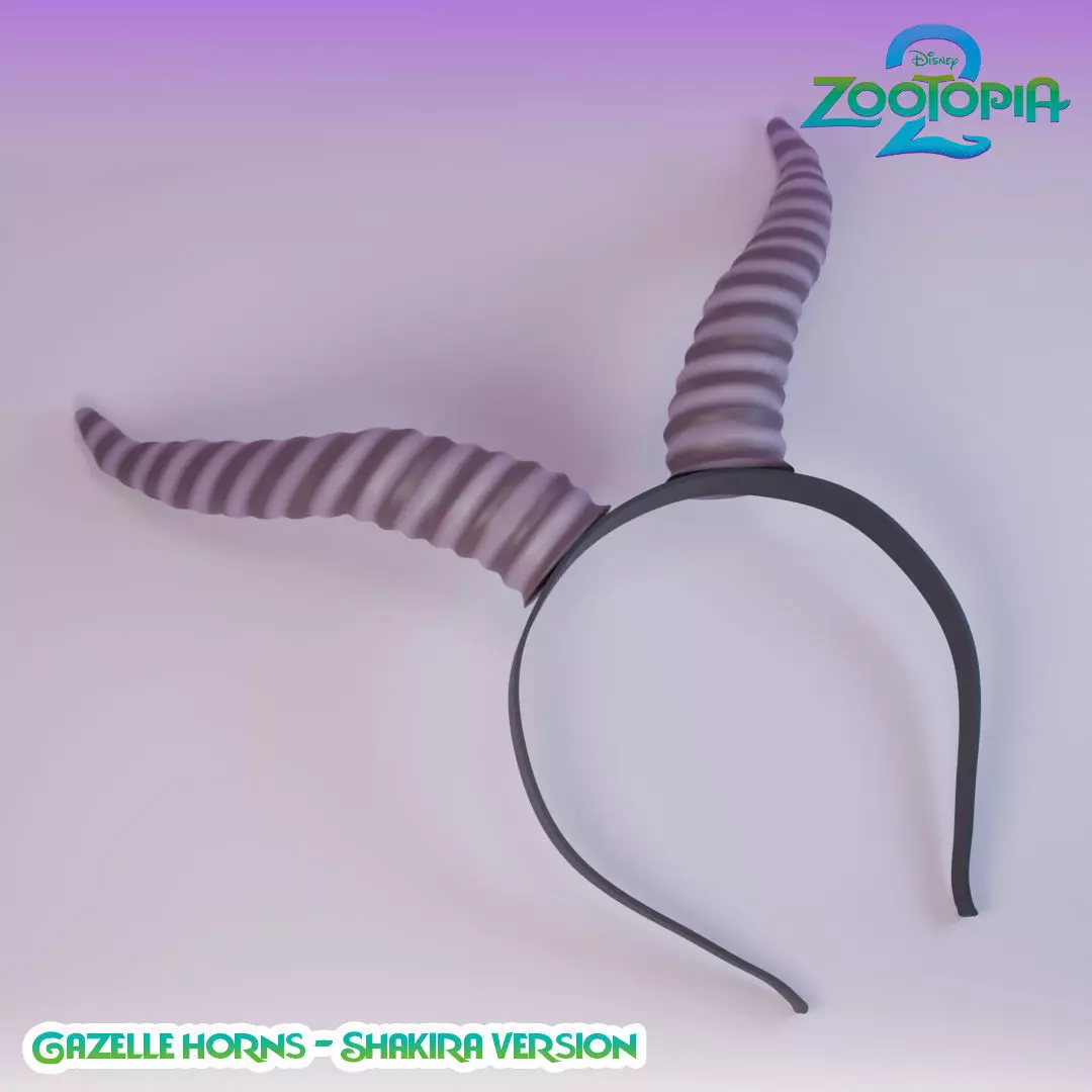 Gazzelle Horn Headband - Shakira - Zootopia - Halloween Costume 3D print model_5