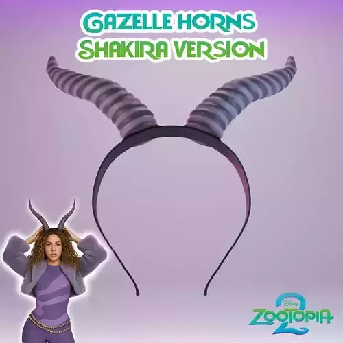 Gazzelle Horn Headband - Shakira - Zootopia - Halloween Costume 3D print model
