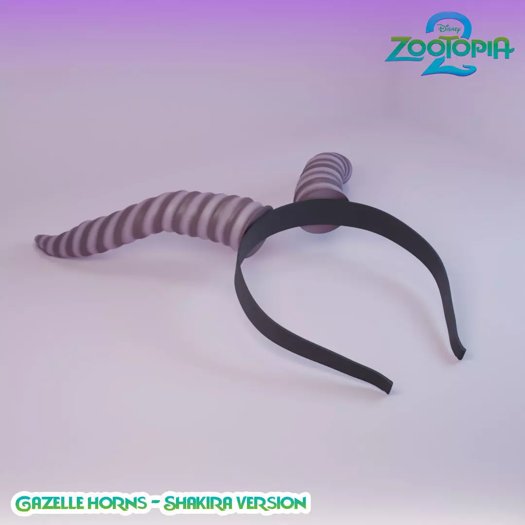 Gazzelle Horn Headband - Shakira - Zootopia - Halloween Costume 3D print model_6