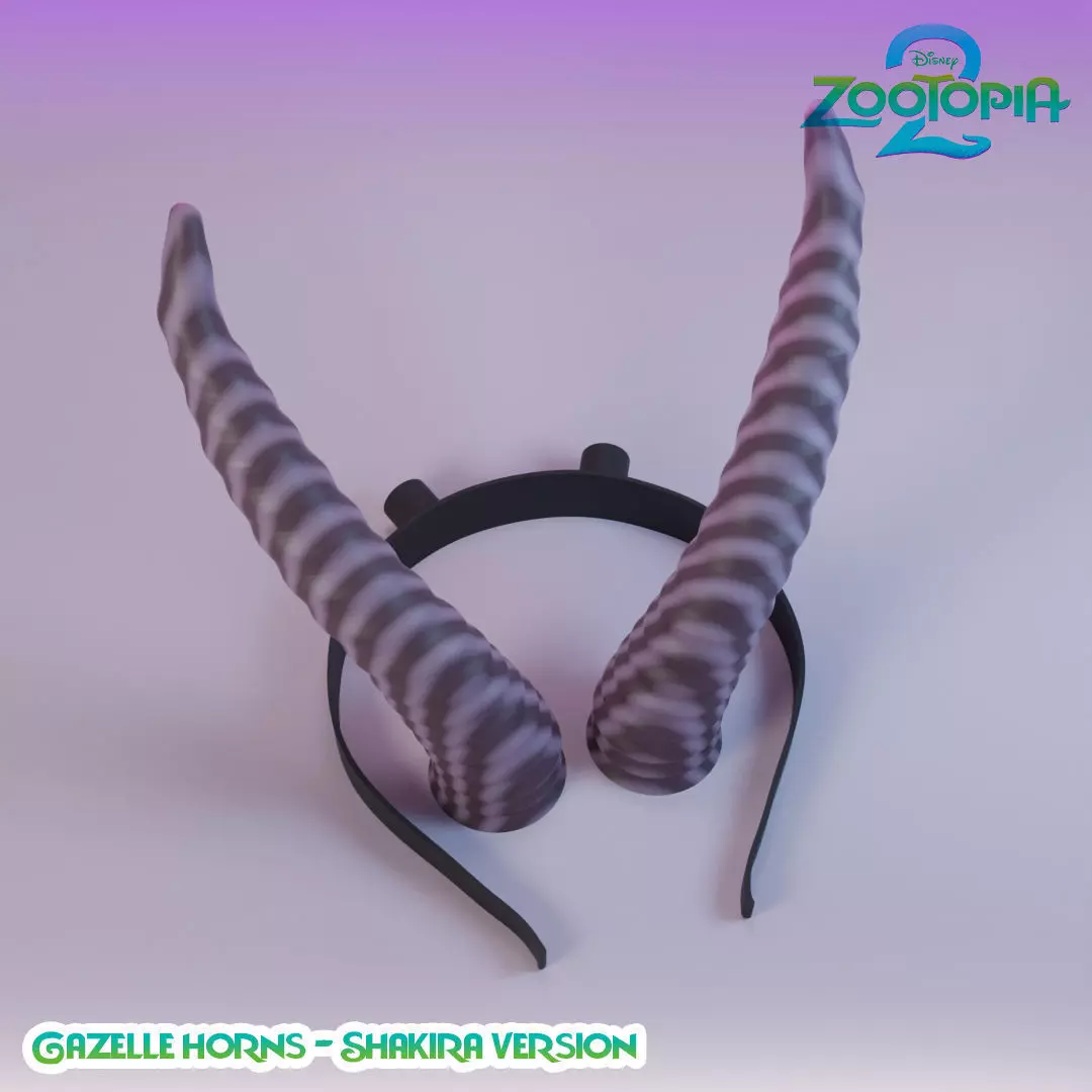 Gazzelle Horn Headband - Shakira - Zootopia - Halloween Costume 3D print model_8