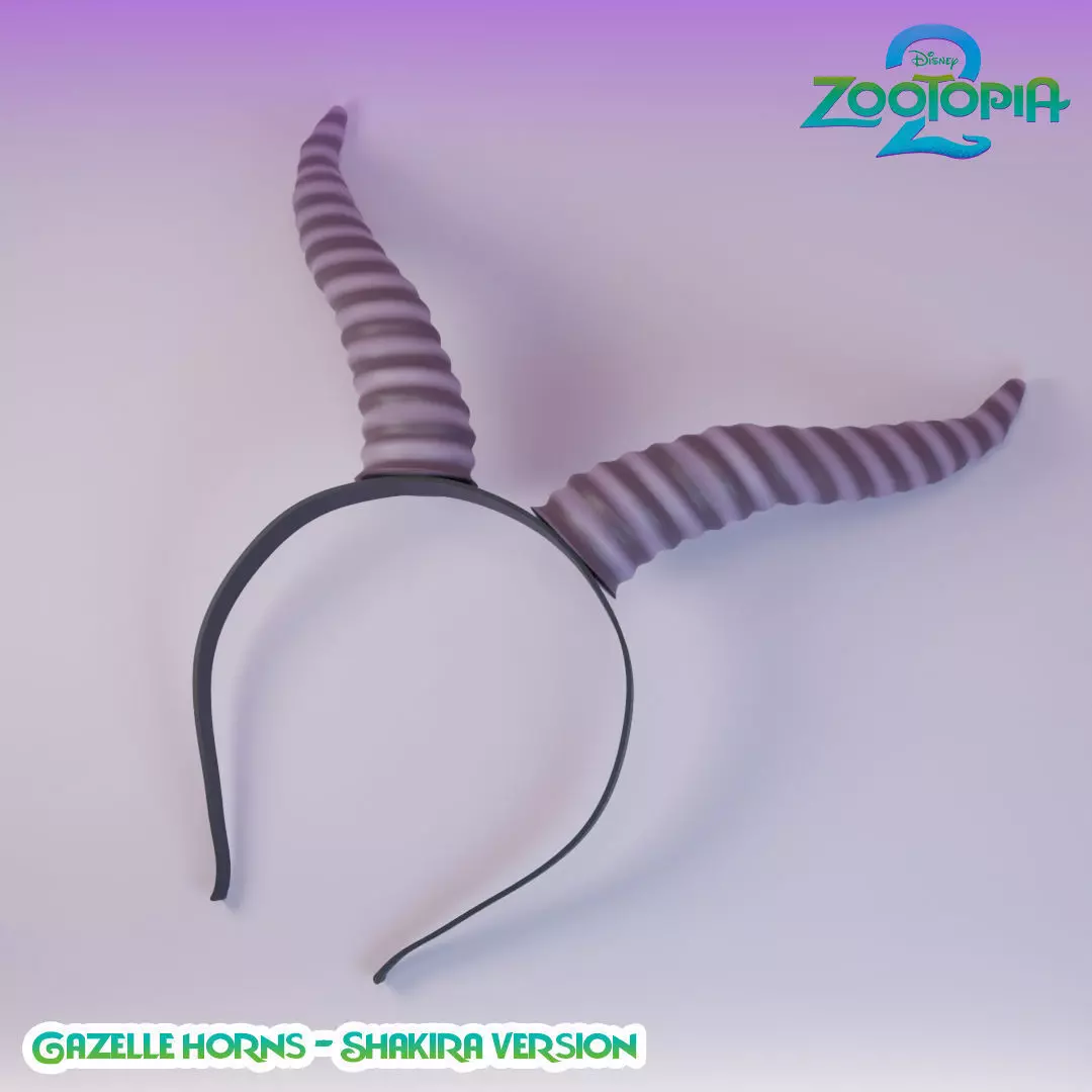 Gazzelle Horn Headband - Shakira - Zootopia - Halloween Costume 3D print model_2