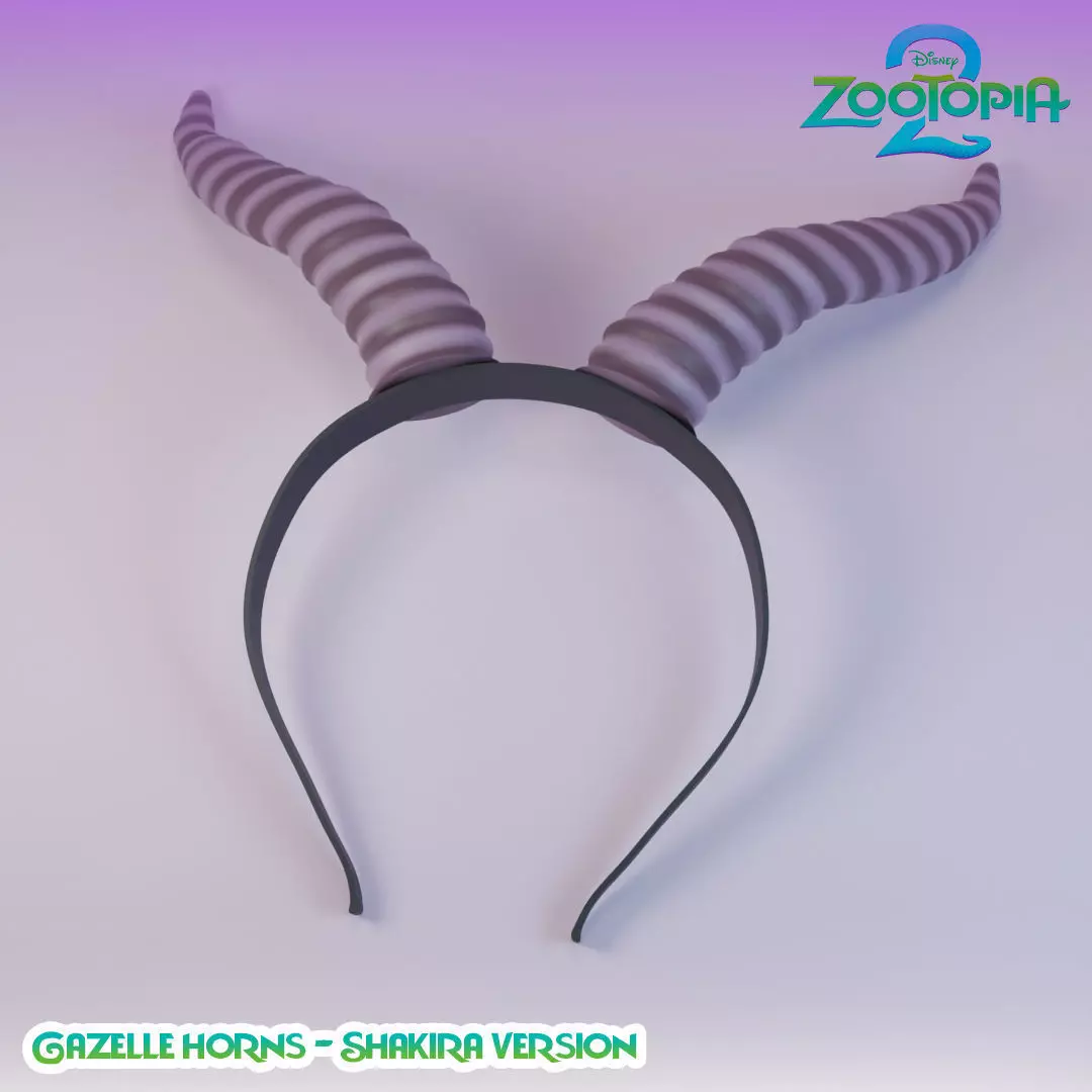 Gazzelle Horn Headband - Shakira - Zootopia - Halloween Costume 3D print model_4